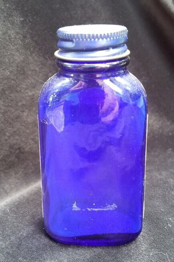 Old Empty Advertising Medicine BLUE Bottle Phillips Tablets Sterling Drug NY