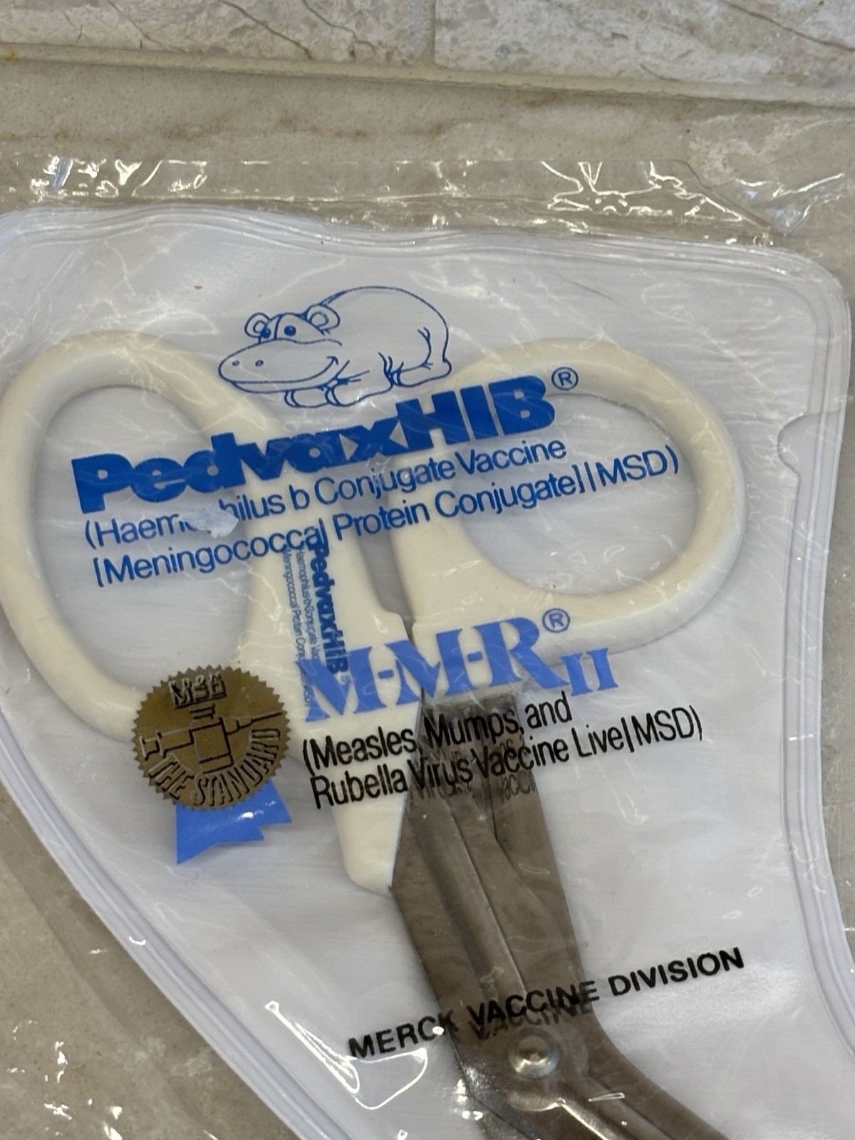 PedvaxHIB Merck Scissors Bagged Pharmaceutical Promo Advert Merck – SHIPS TODAY!