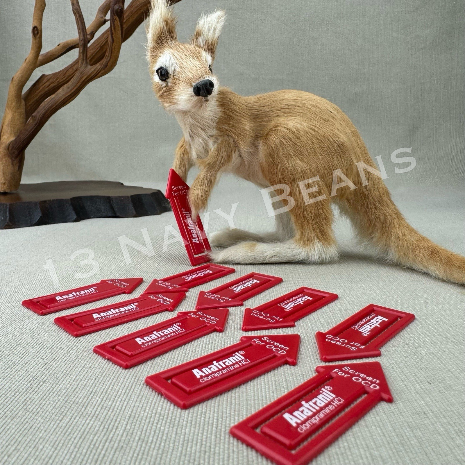 Anafranil “SCREEN FOR OCD” Red Arrow Plastic Paper Clips Vintage Drug Rep Swag