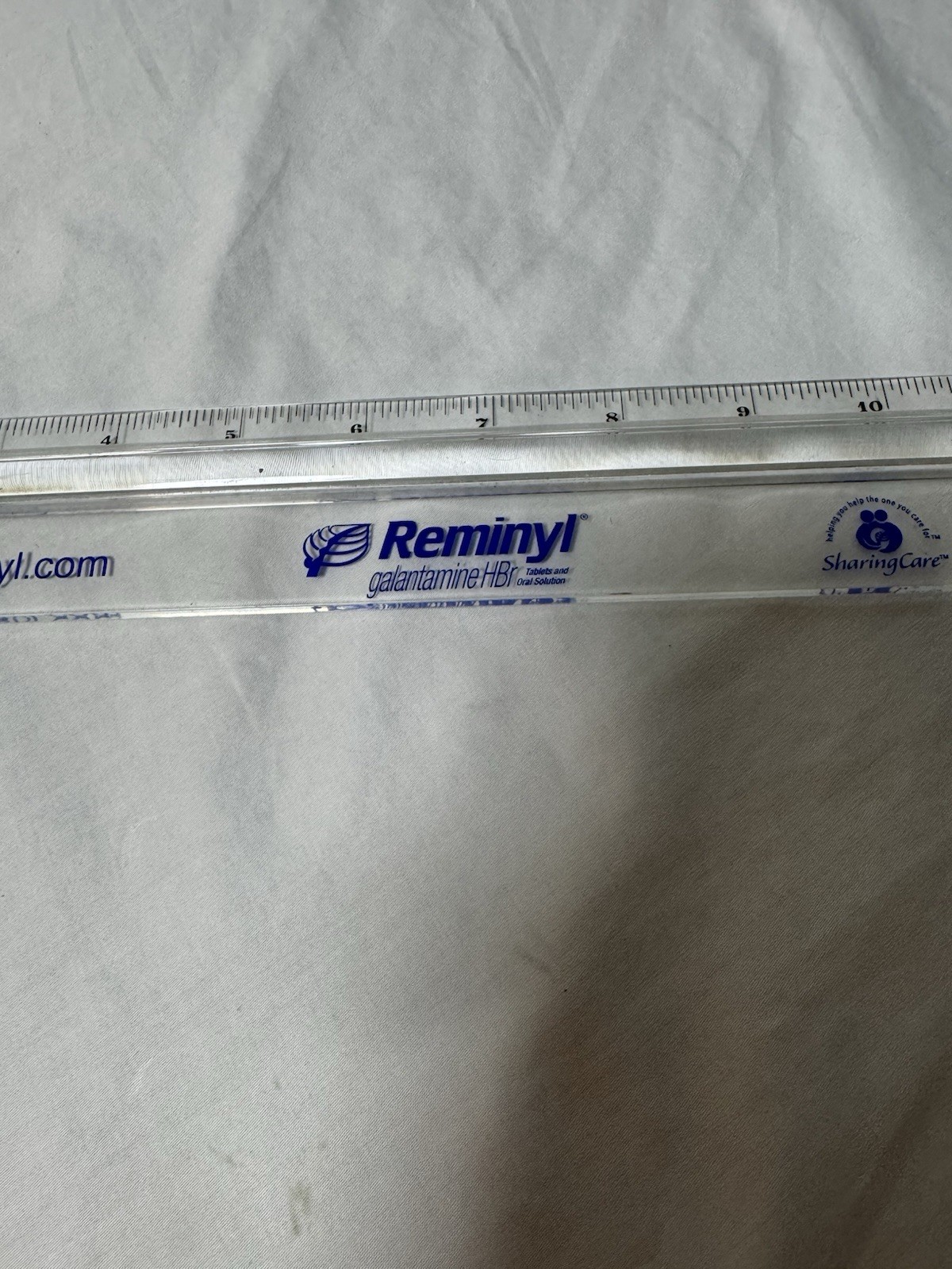 Drug Rep Pharmaceutical Reminyl Galantamine Clear Plastic Ruler Collectible