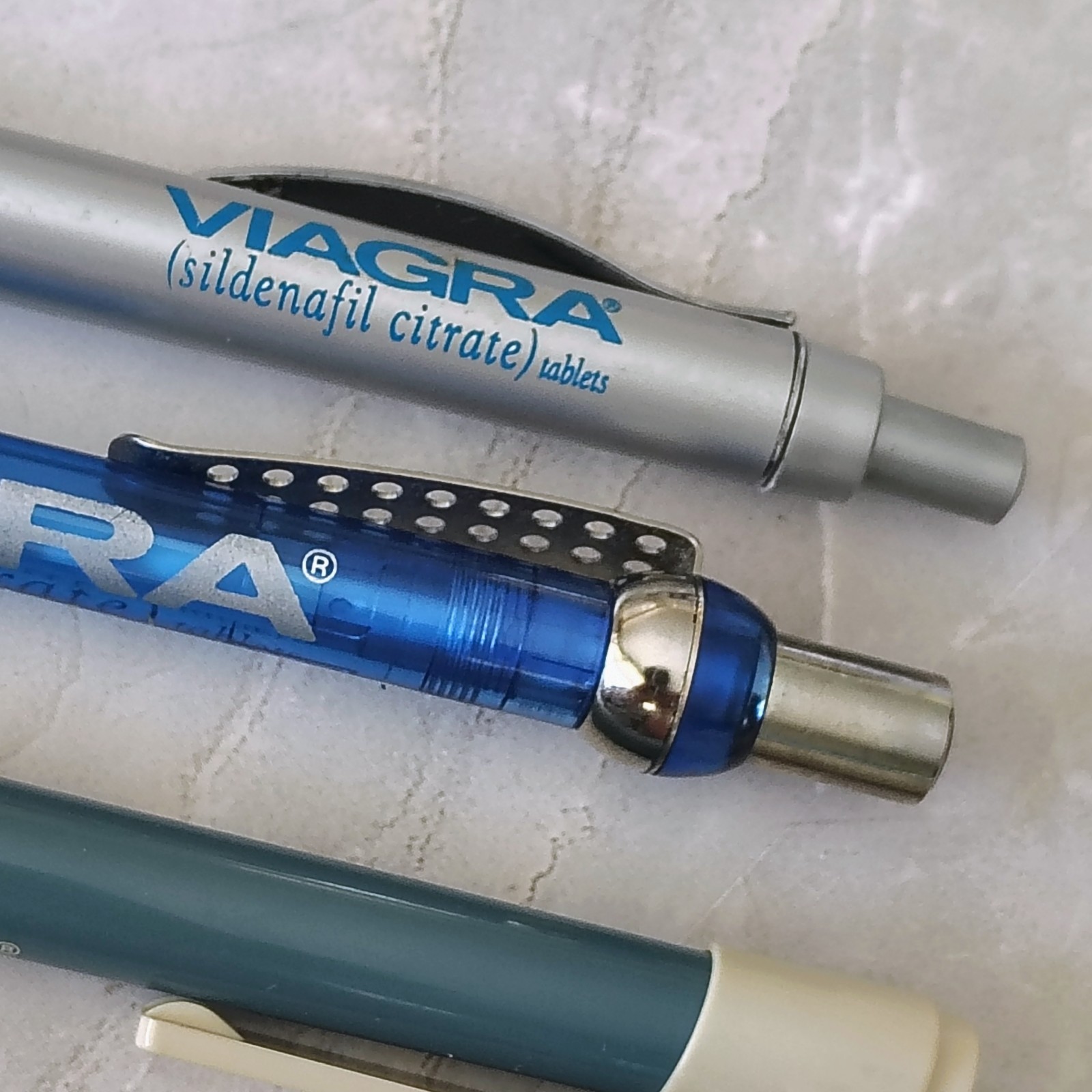 Lot of 3 Pharmaceutical Drug Rep Viagra Promo Pens Advertising
