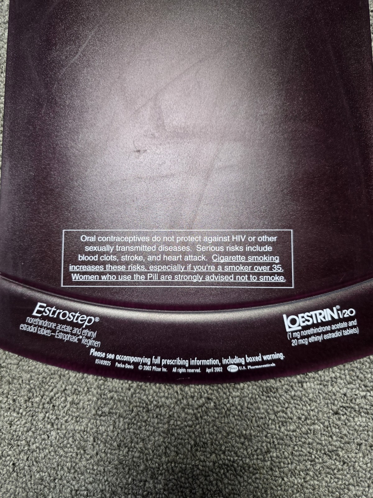 Pfizer Loestrin Estrostep Pharmaceutical Drug Rep Purple Clipboard Birth Control