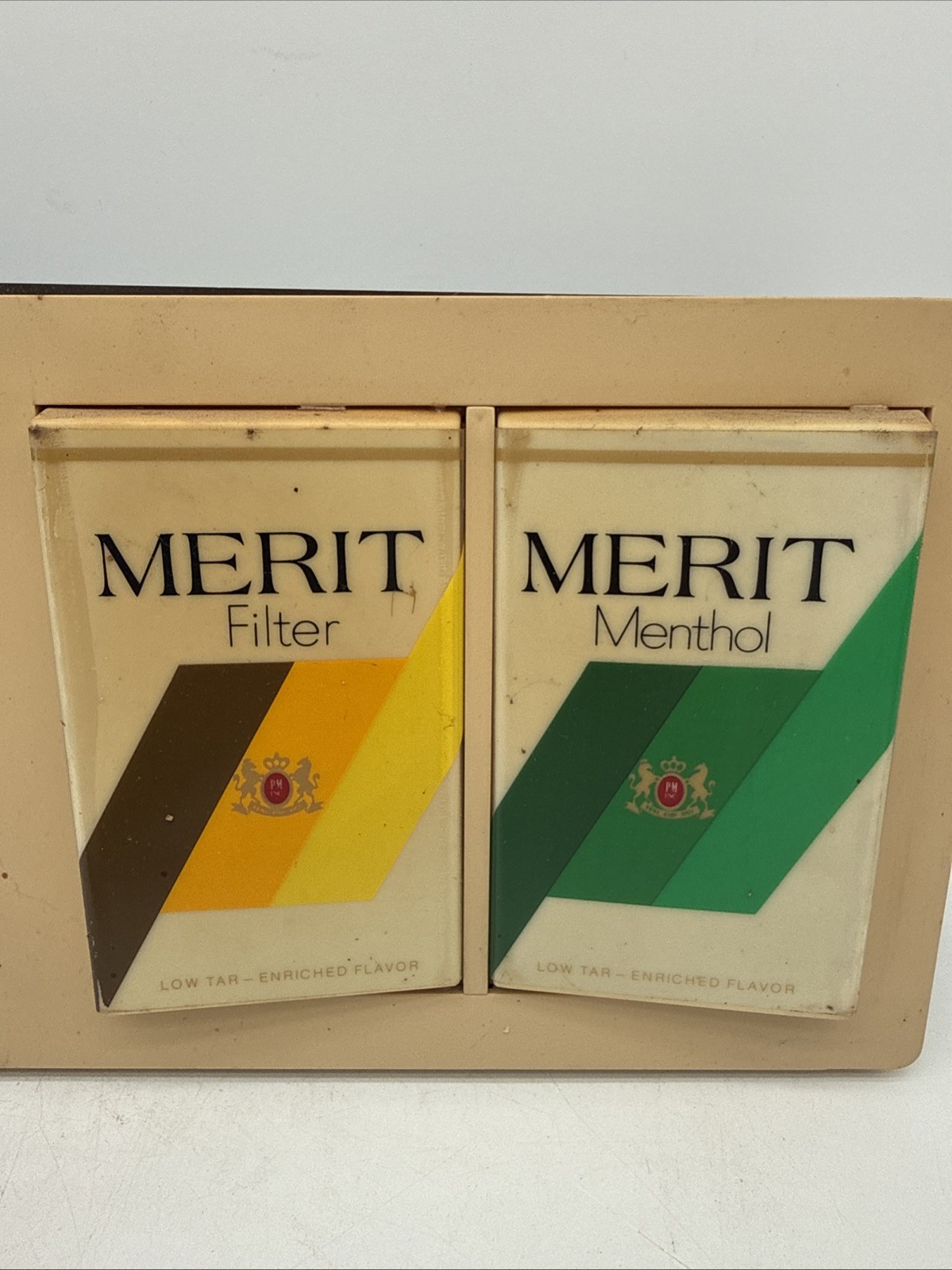 Vintage Merit Cigarettes Promotional Countertop Clock For Parts Only 19.5×7.5