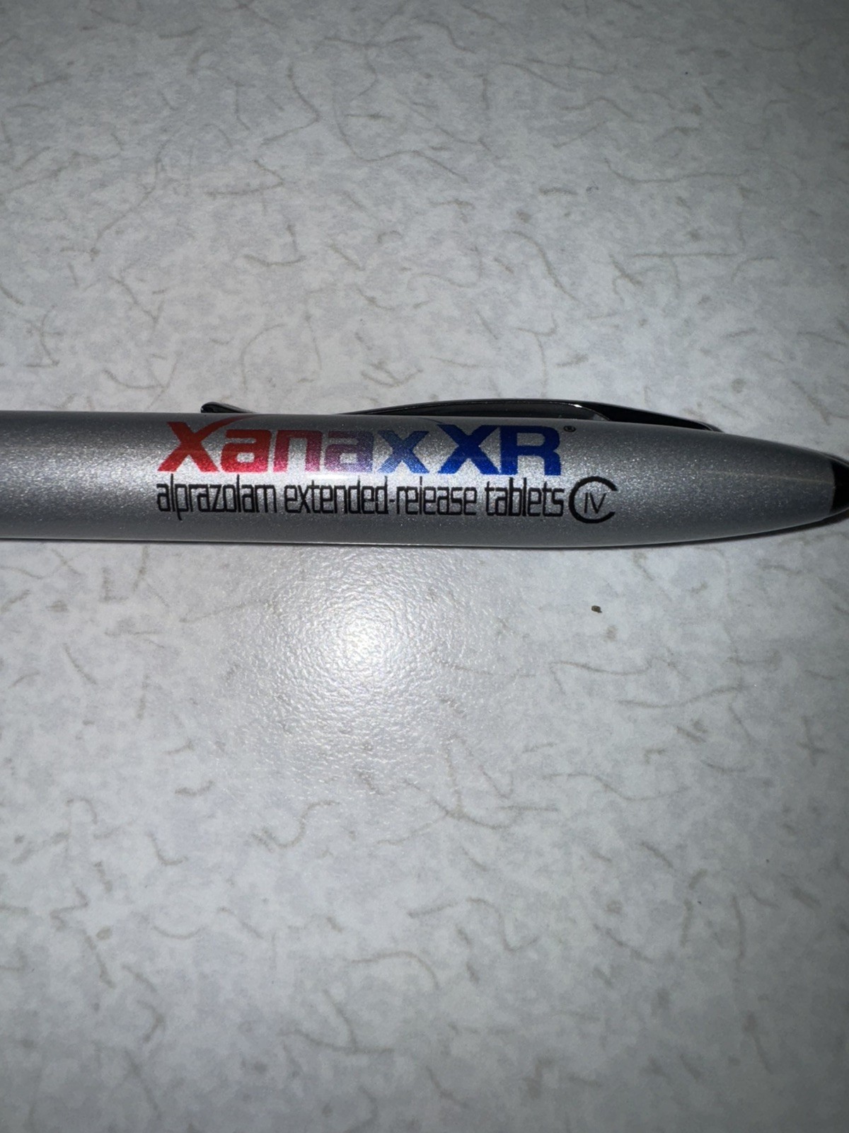 XANAX XR Alprazolam PEN: Silver- Metal – Ball Point-Pharmaceutical Promo