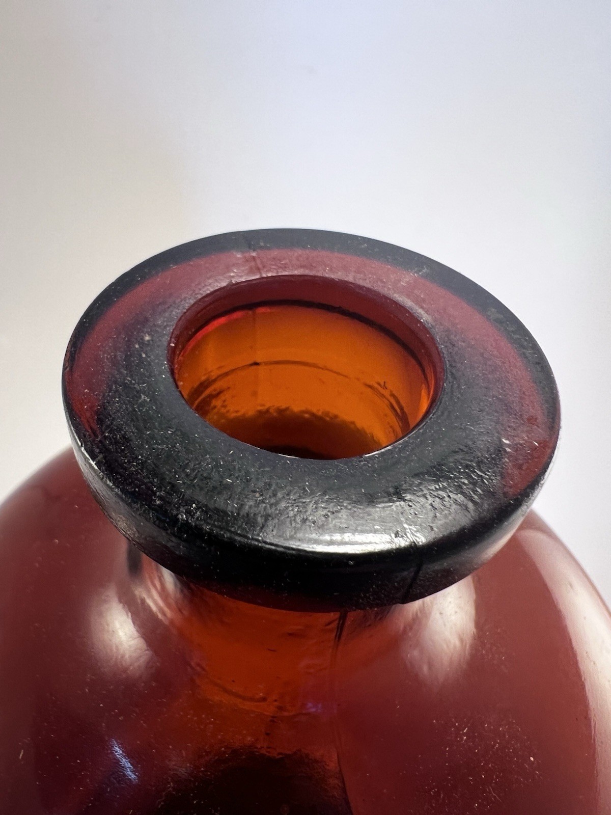 Vintage Wheaton NJ 1 Gallon Amber Apothecary Jar WT Triangle 13.5” Bottle