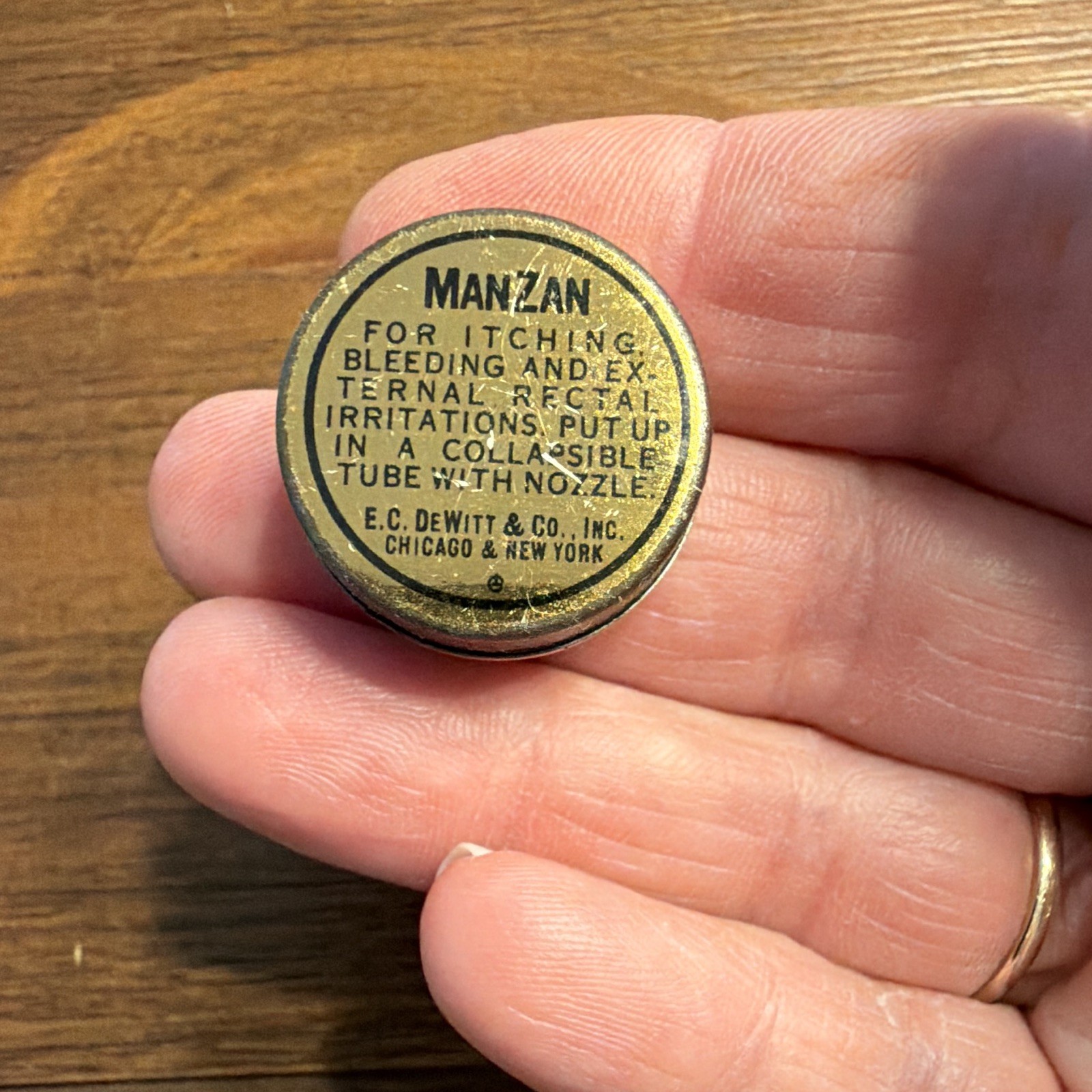 Antique DeWitt’s Man Zan Hemorrhoid Remedy Box Medical Pharmacy Advertising