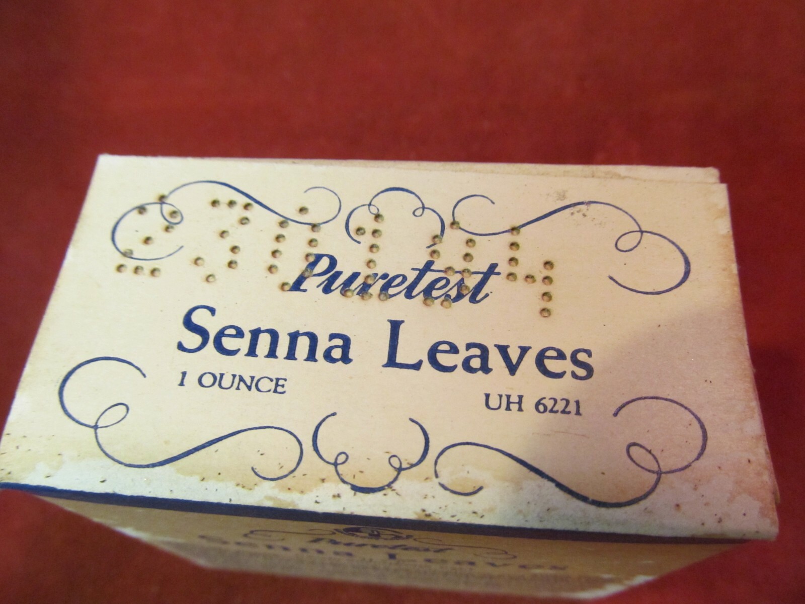 NEW OLD STOCK PURETEST SENNA LEAVES 1 OUCE BOX UNITED DRUG COMPANY