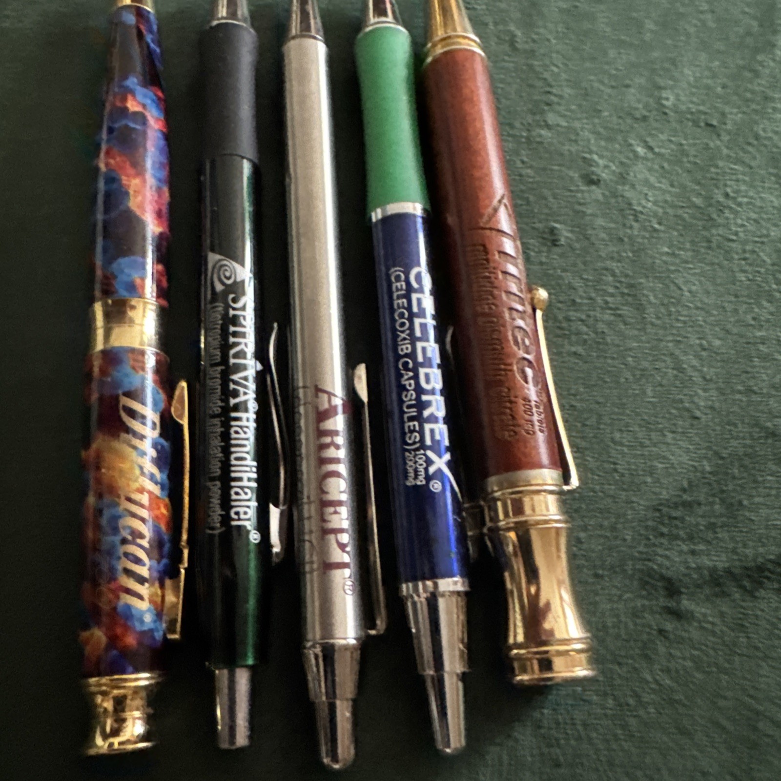 B20 Vintage pharmaceutical drug rep pens lot of 5 METAL