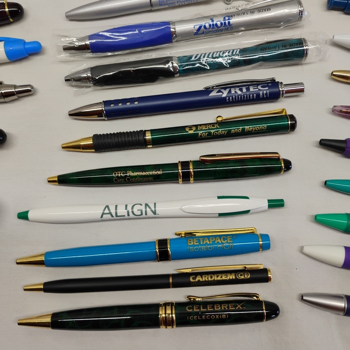 Pharmaceutical Drug Rep Collectible Pens Banned 39pc Lot New Used