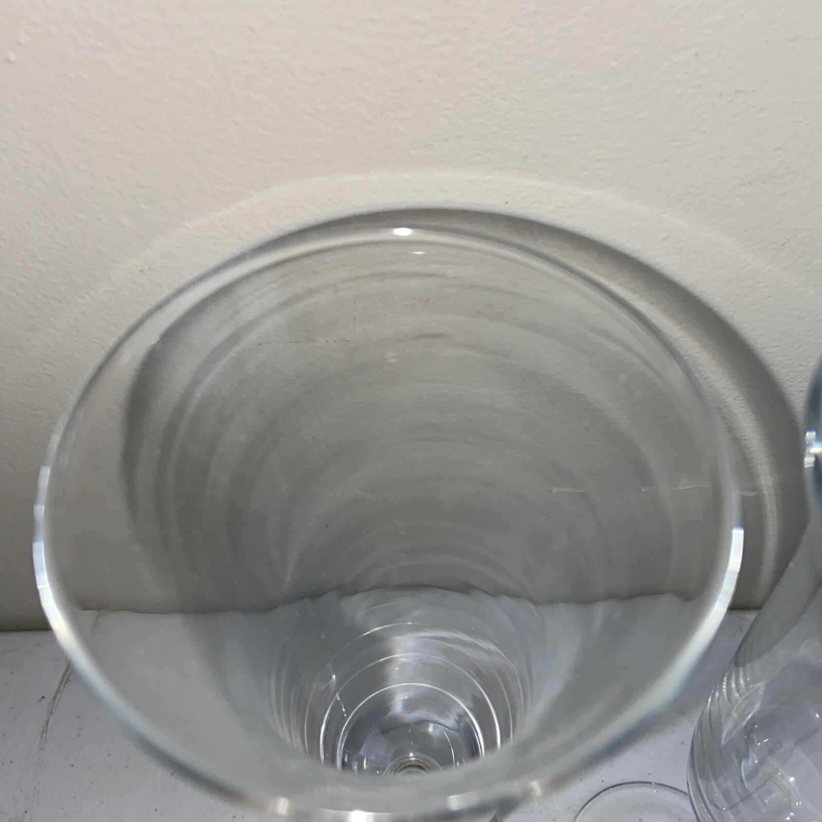 NOVARTIS Champagne Glasses Set Of 2 Clear Crystal 10” Tall Pharmacy Medical NOS