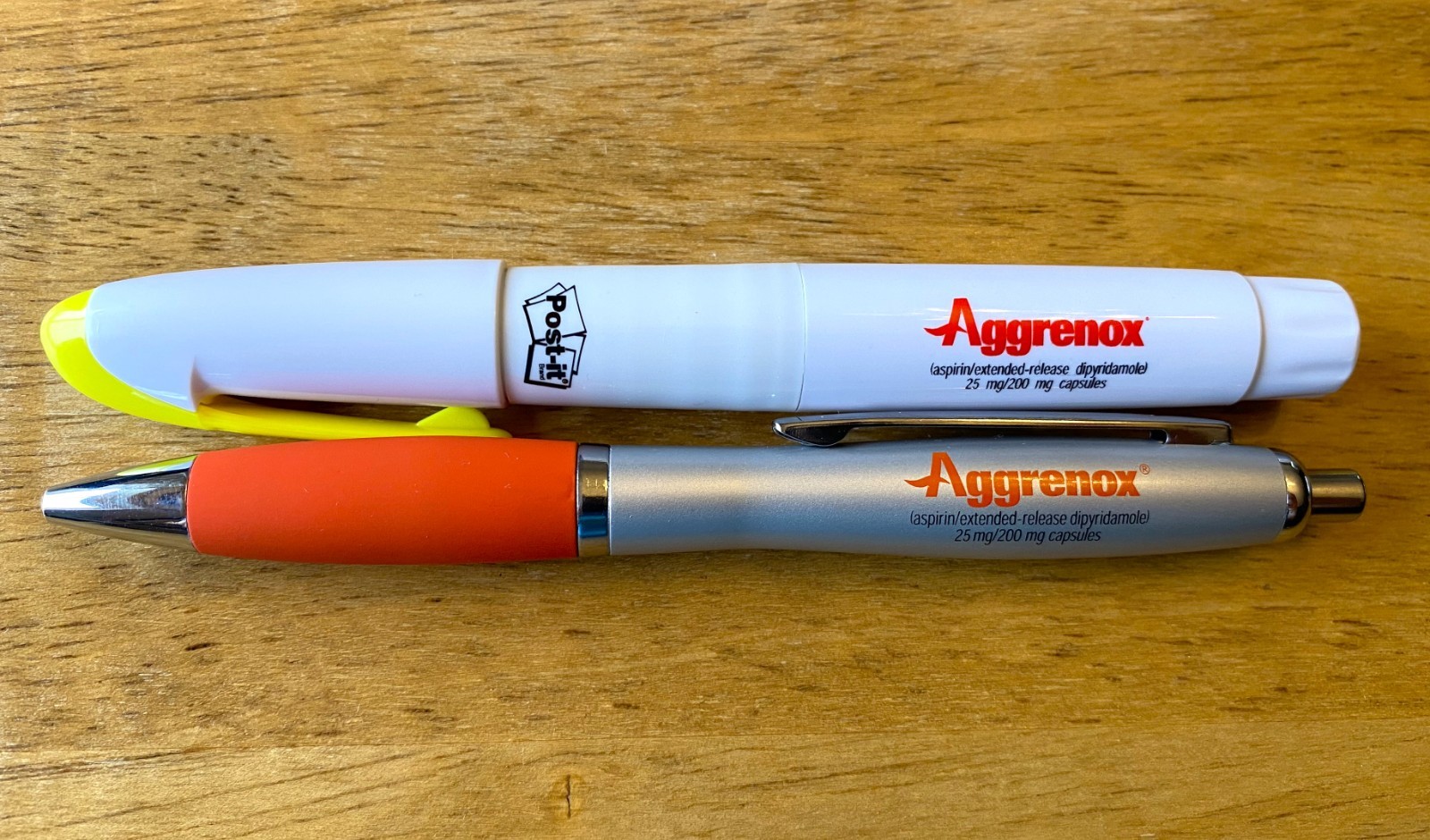 AGGRENOX Pharmaceutical Drug Rep Promotional Pen & Highlighter w/Post-It Notes