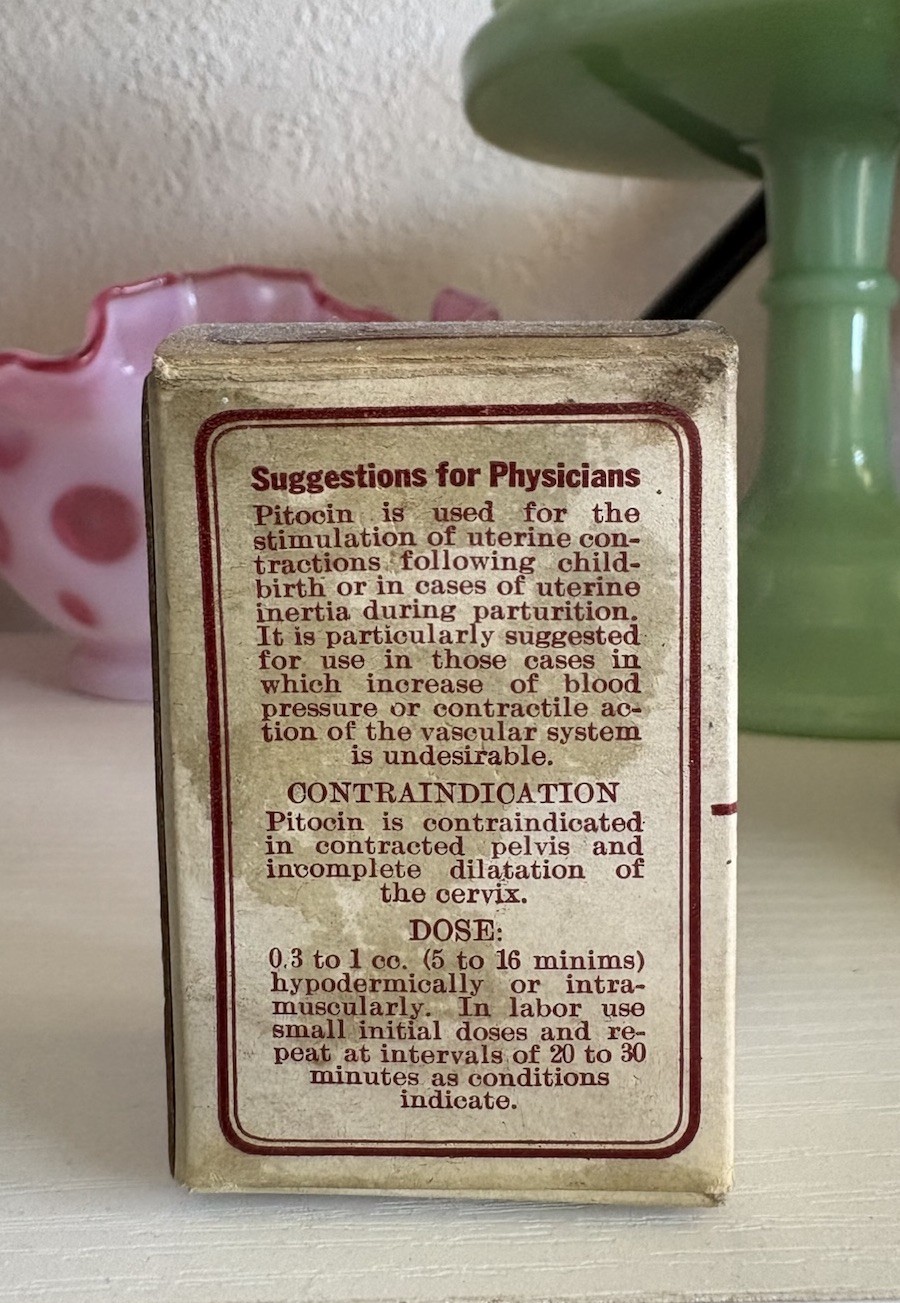 Vintage Parke, Davis, & Co. PITOCIN Glaseptic Ampules Complete Box Of 6