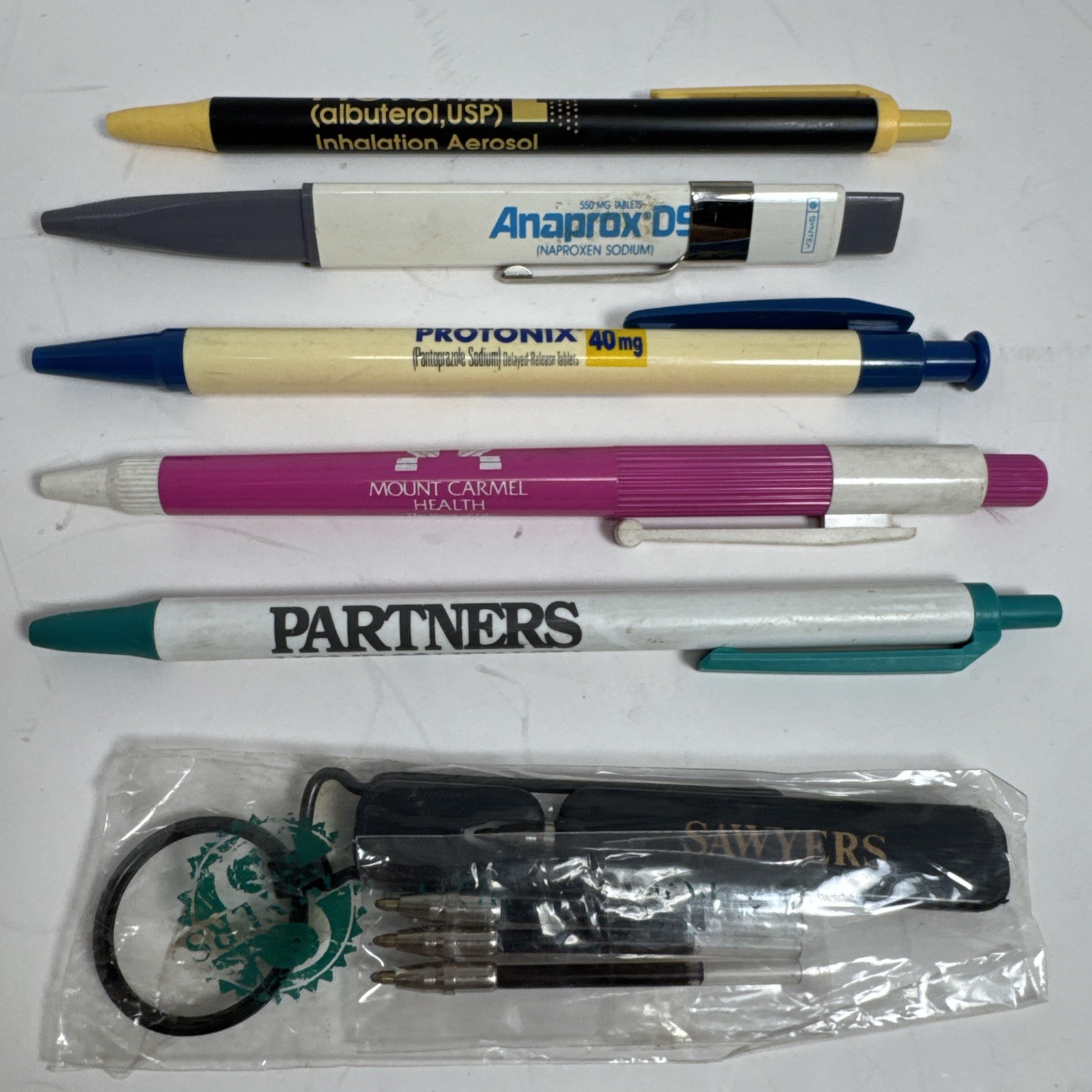 drugs pharmaceutical pens vintage x6 rep advertising Untested