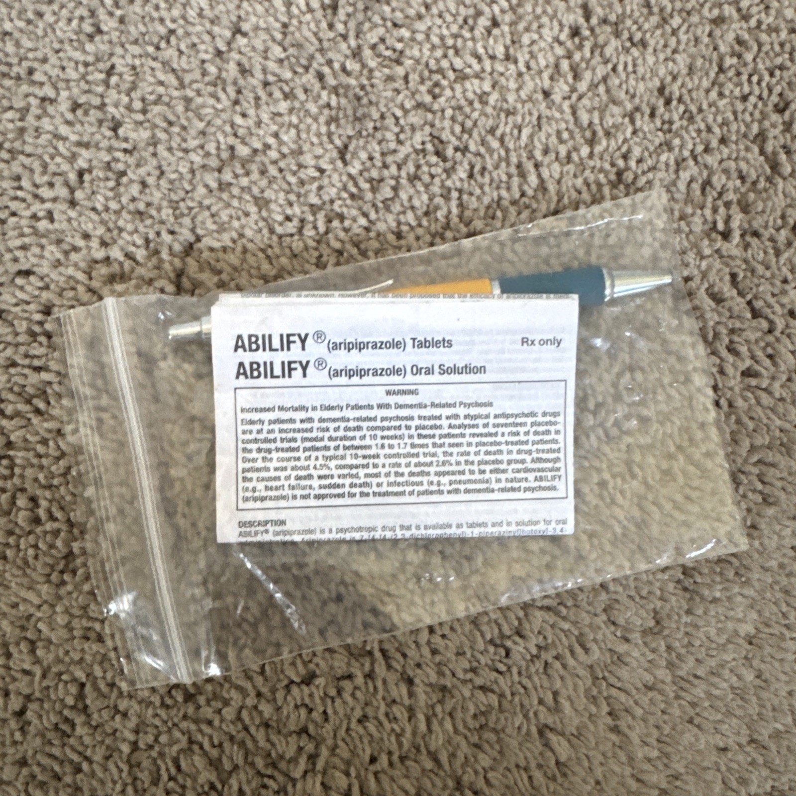 Drug Rep ABILIFY Collectible Metal Pen RARE – New