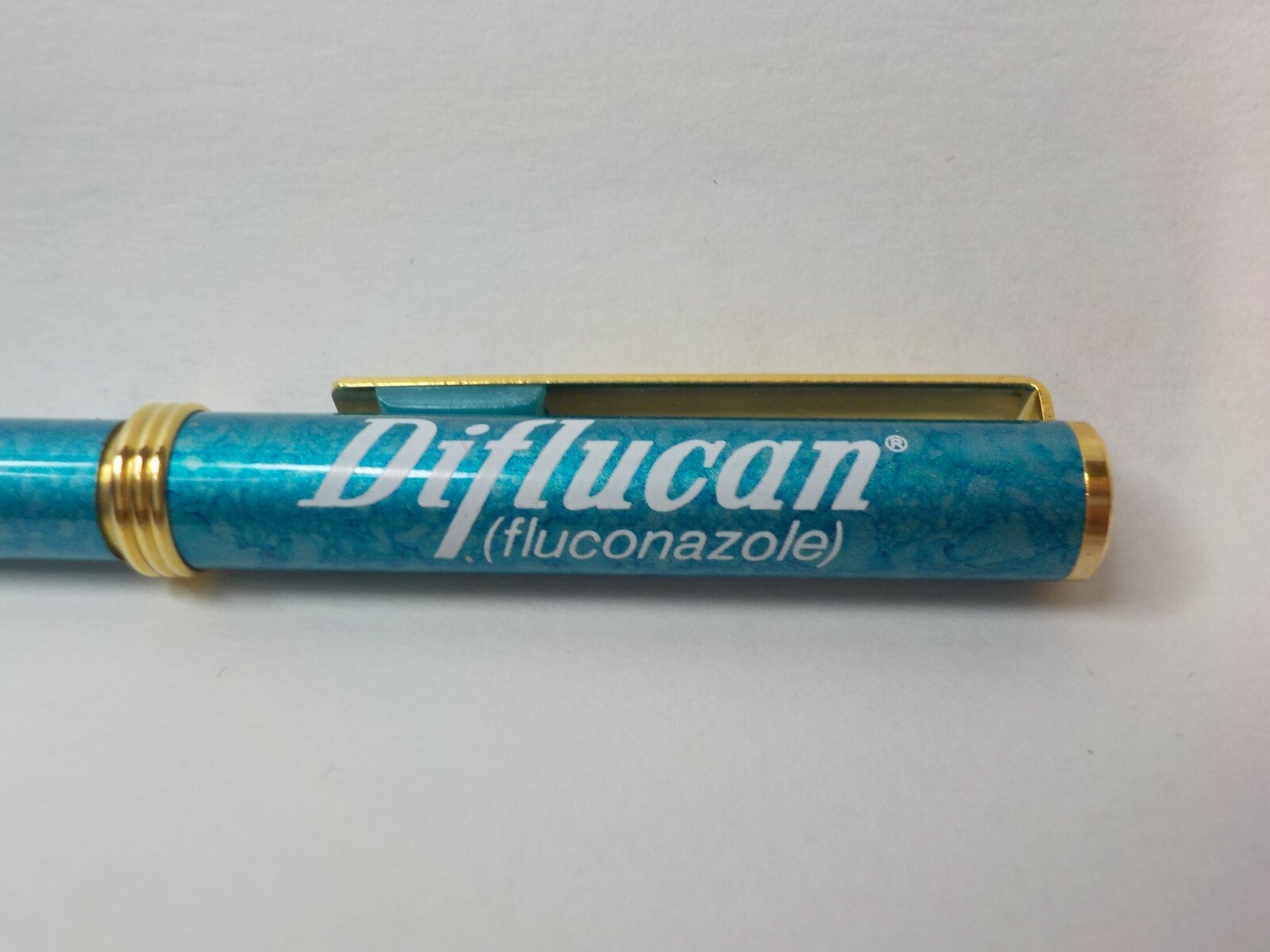 VINTAGE PFIZER ROERIG DIFLUCAN FLUCONAZOLE DRUG REP PEN METAL TAIWAN
