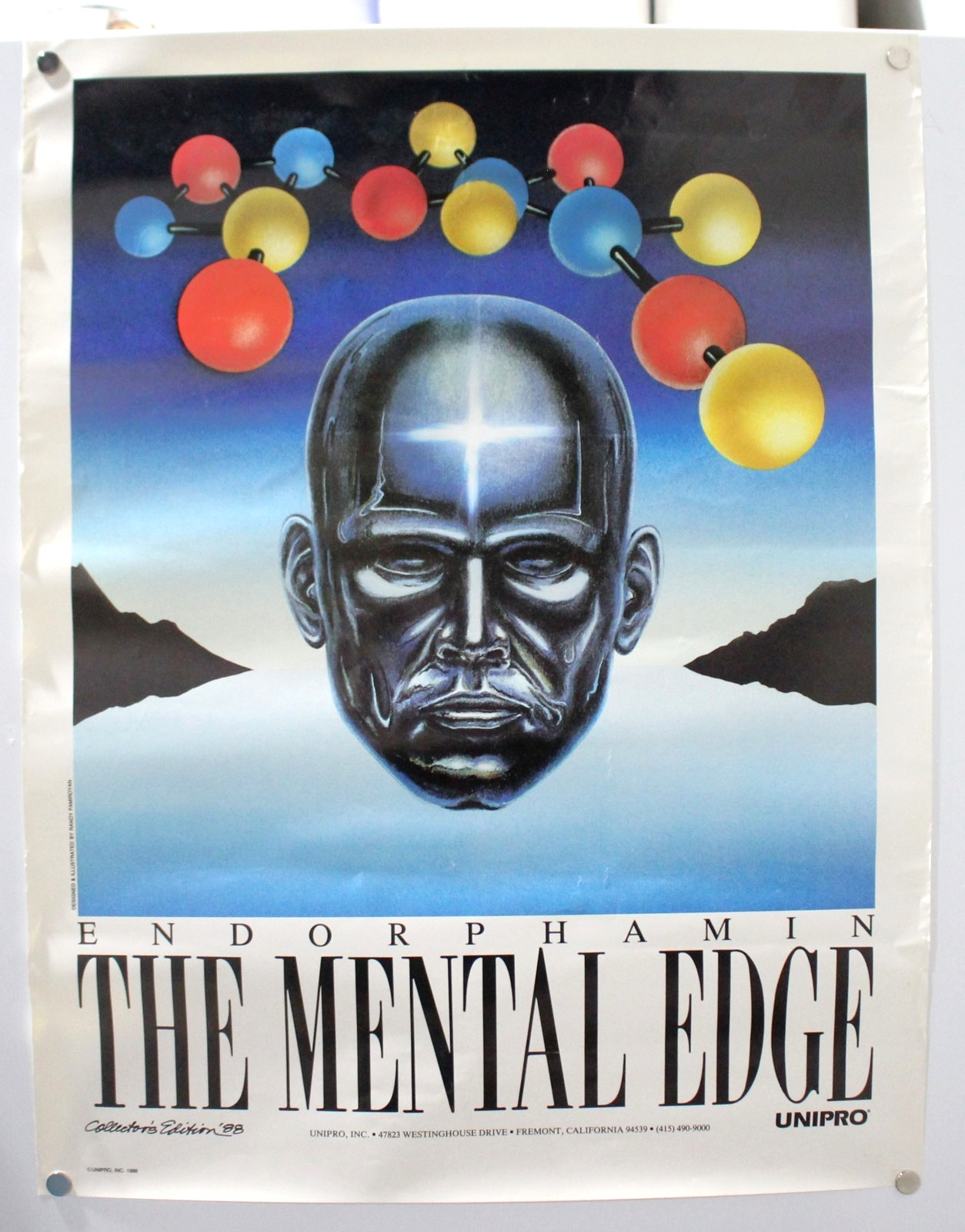 Vintage Endorphamin THE MENTAL EDGE Prescription Medicine Pharmaceutical POSTER