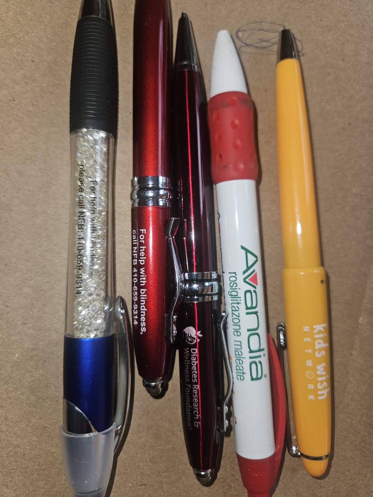 Pharmaceutical Drug Rep Collectible Promo Pens Assorted Lot of 5