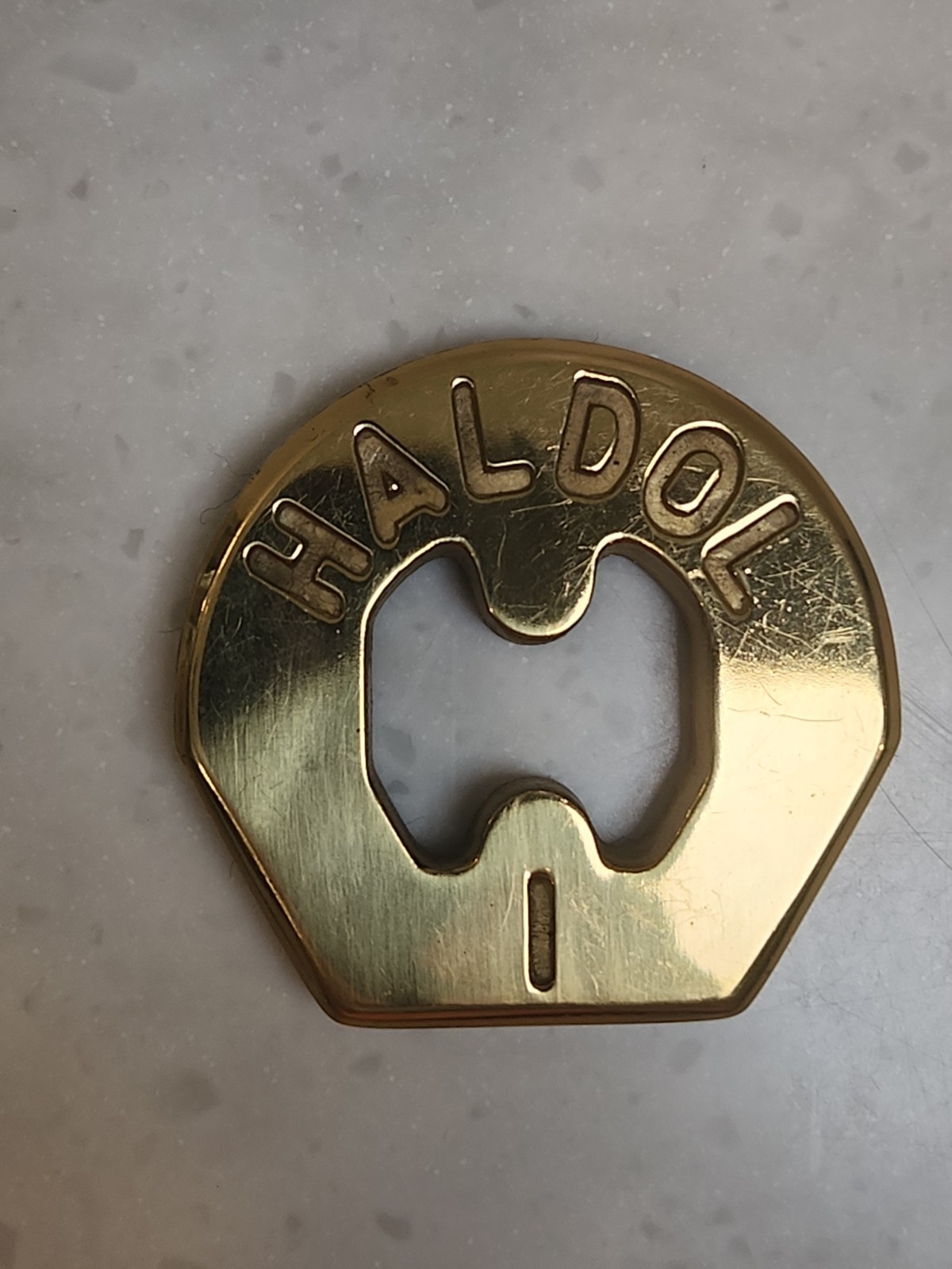 HALDOL Brass Paper Weight Vintage Pharmaceutical Promotional 2.75″x2.25″