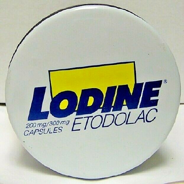 LODINE IT WORKS FOR ME 1991 DRUG REP LOGO TIN