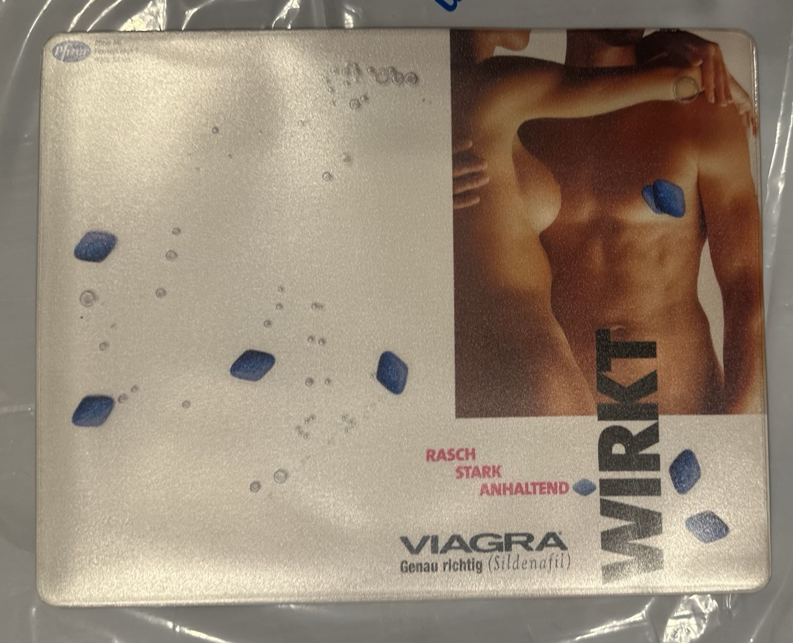 VERY RARE Early Pfizer Viagra Gel Mousepad With Floating Blue Pills Zurich
