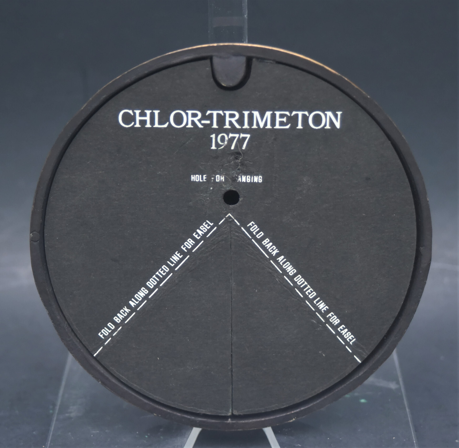 VINTAGE 1977 CHLOR-TRIMETON BRONZE PLAQUE RX EASEL BACK OR WALL HANG DISPLAY