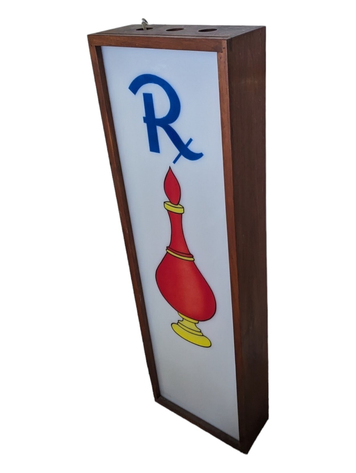 Retro Pharmacy RX Light Vintage Wall Decor Apothecary Hand-painted 41 In X 13 In