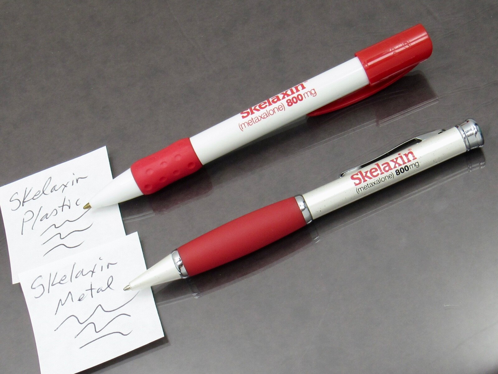 Skelaxin PENS Drug Rep Pharmaceutical Promo Advertising Plastic & Metal Lot of 2