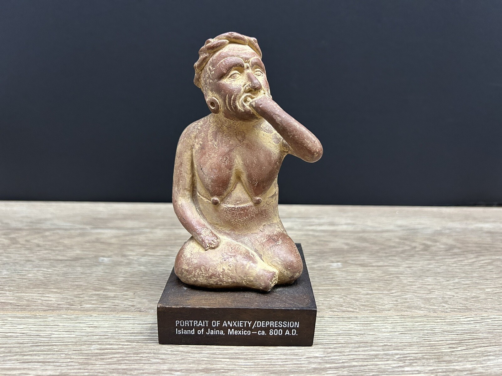 Vintage Portrait Of Anxiety/Depression Etrafon Promo Clay Figurine Mexico 800AD