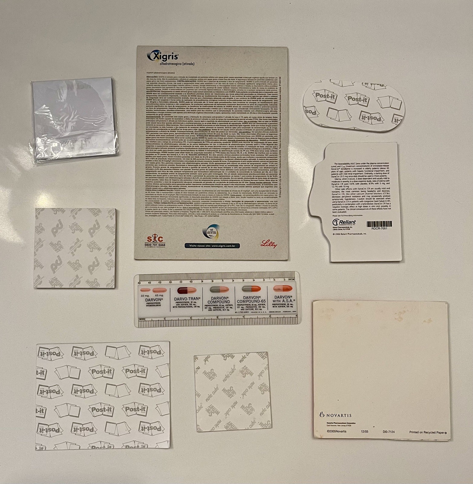 8 Pharmaceutical Notepads + 1 Ruler (Claritin, Nexium, Diovan, and more)
