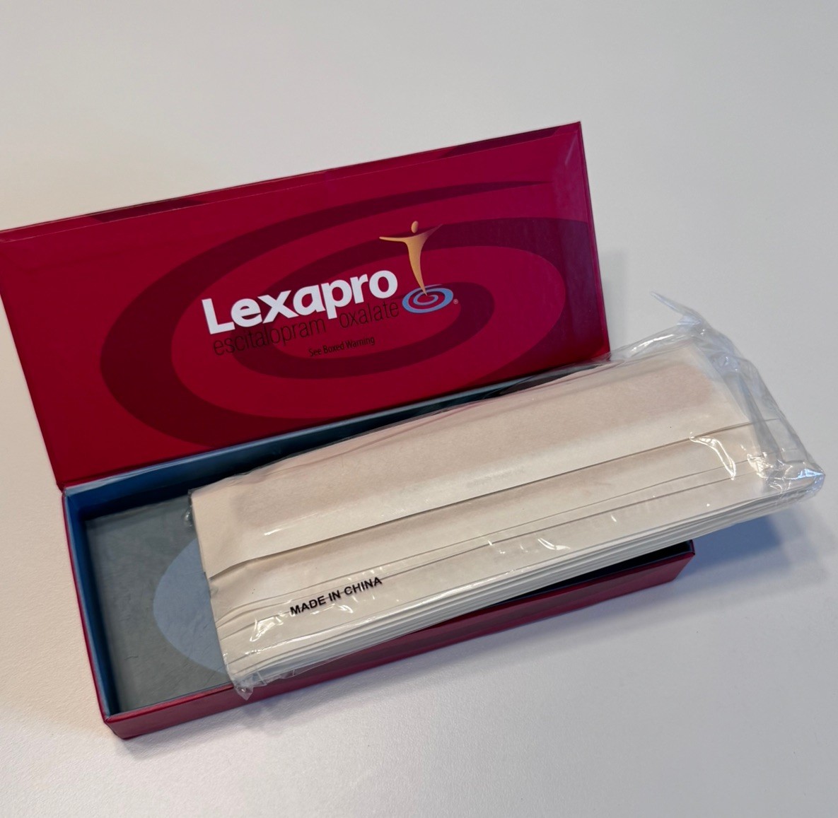 Lexapro Drug Rep Pharmaceutical Promotional Box Tongue Depressors SEALED 2008