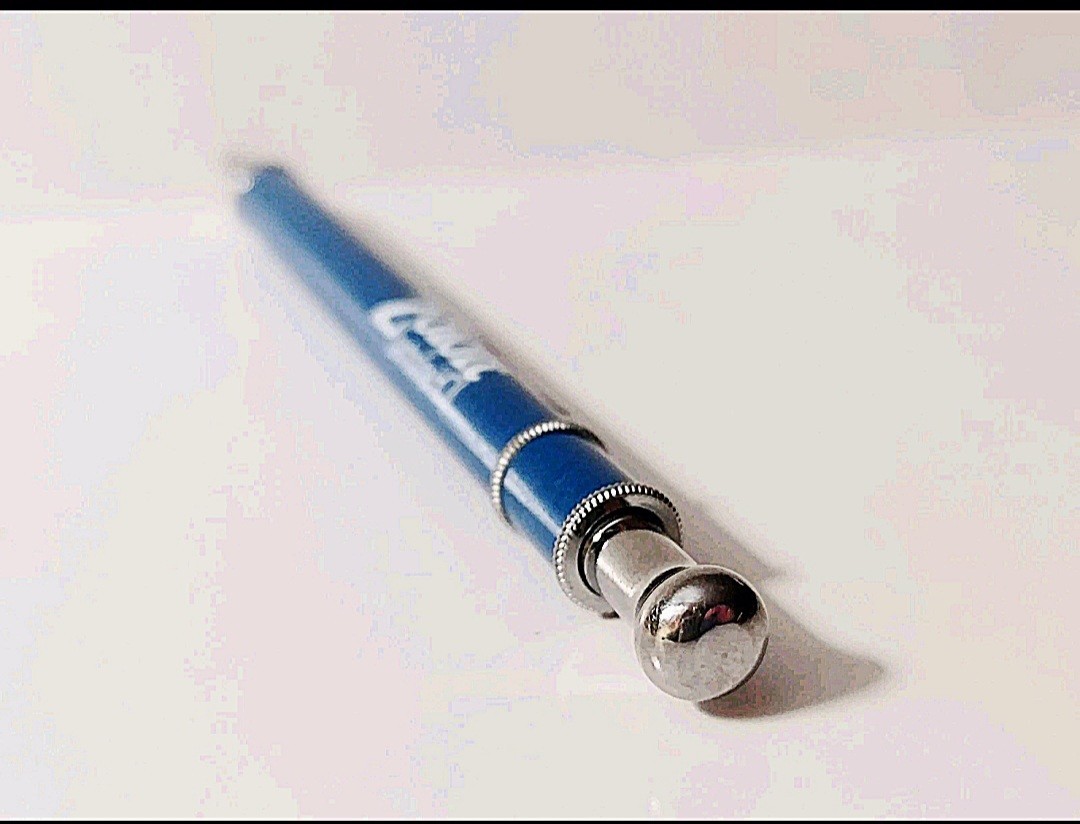 Vintage Pfizer Zoloft Marbled Blue Metal Click Ballpoint Pen Drug Rep Pharmacy