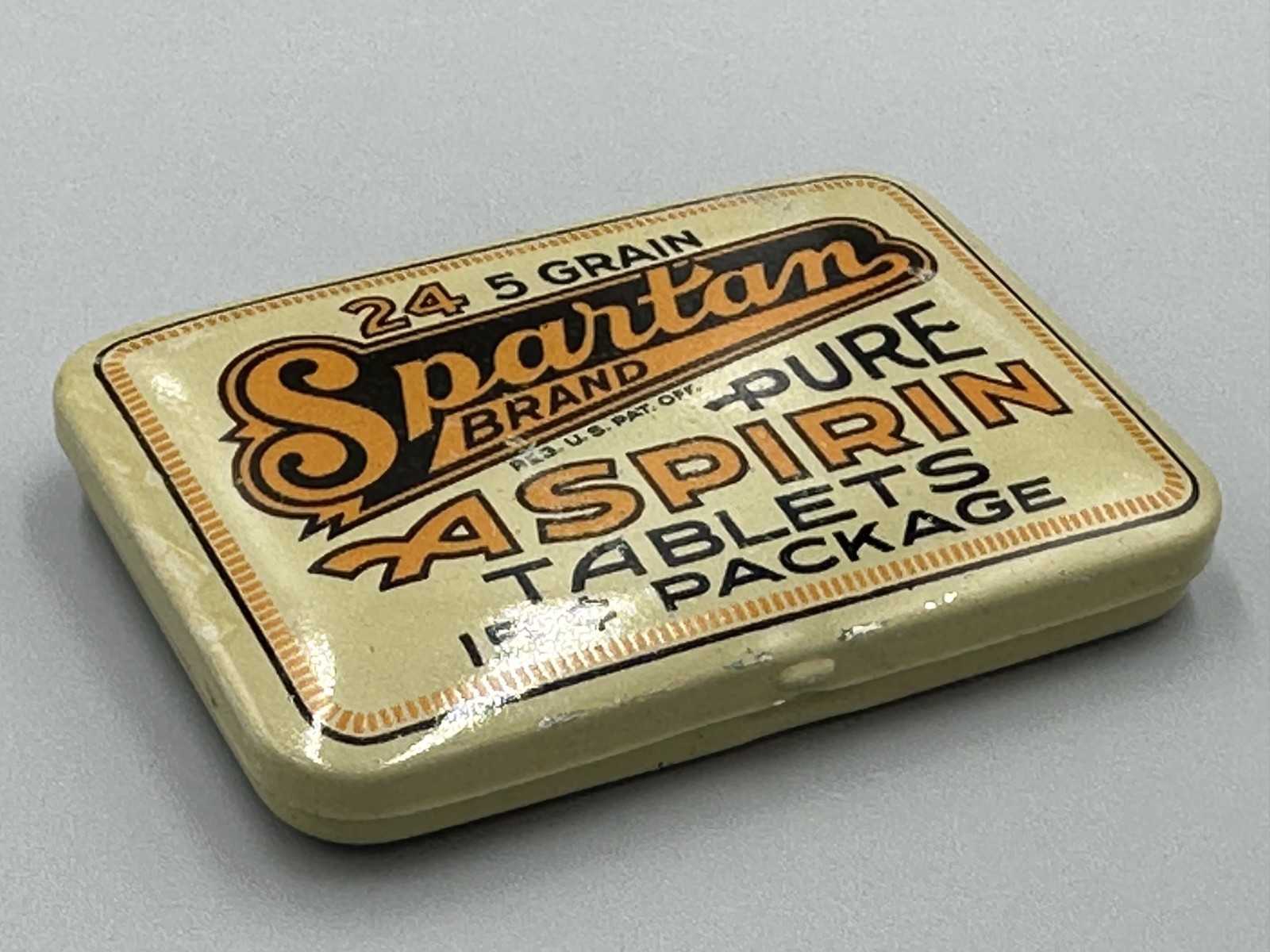 Vintage SPARTAN ASPIRIN Medical Drug TIN Advertising Petersburg VA