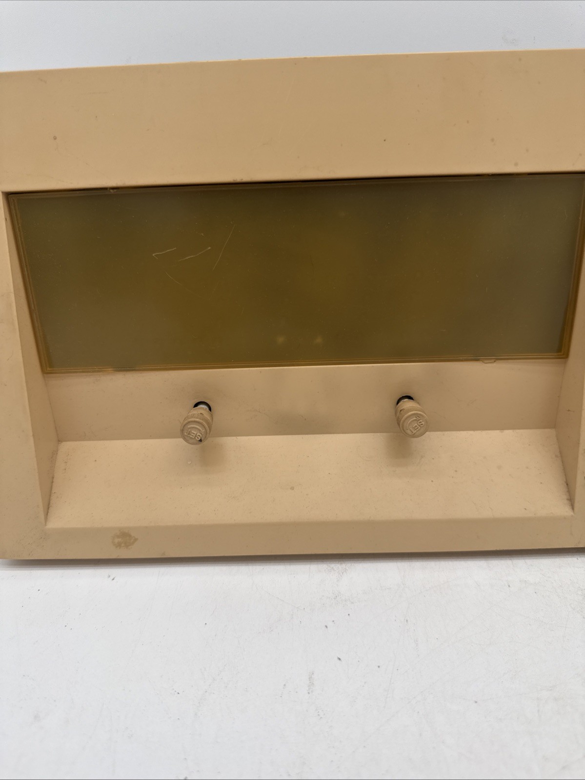 Vintage Merit Cigarettes Promotional Countertop Clock For Parts Only 19.5×7.5