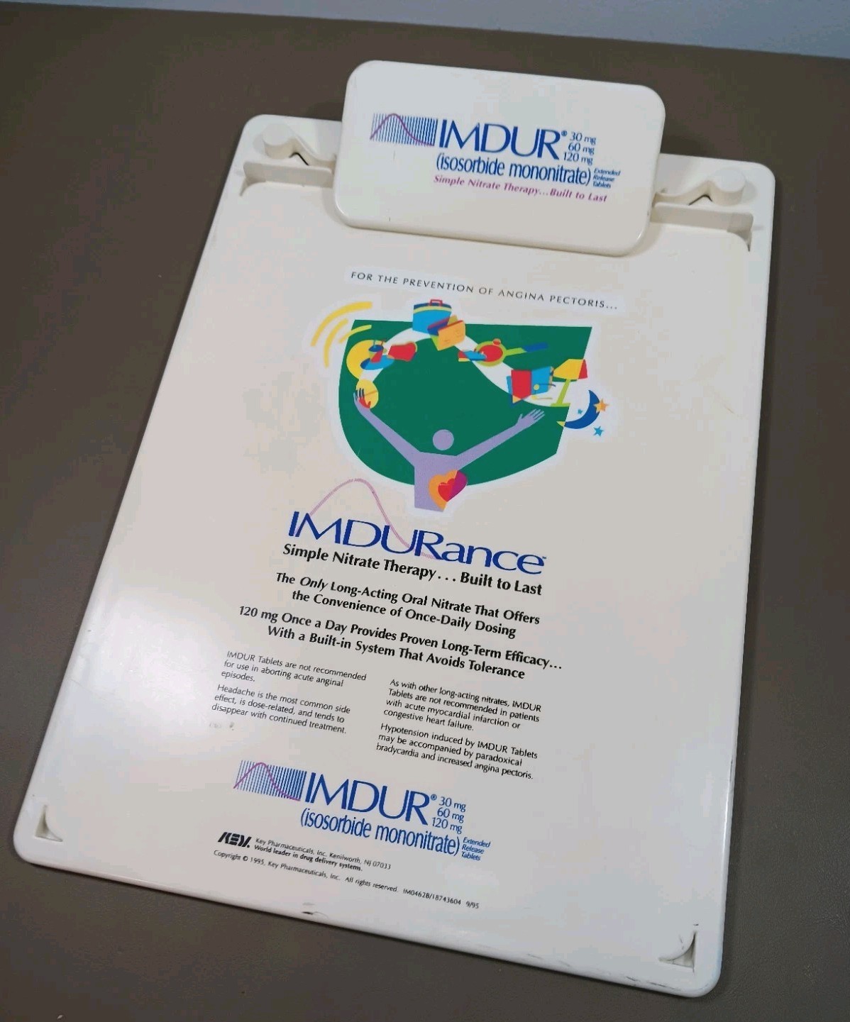 Vintage IMDUR Pharma Rep Promotional Clipboard Promo Advertising 1995 Pre-Owned