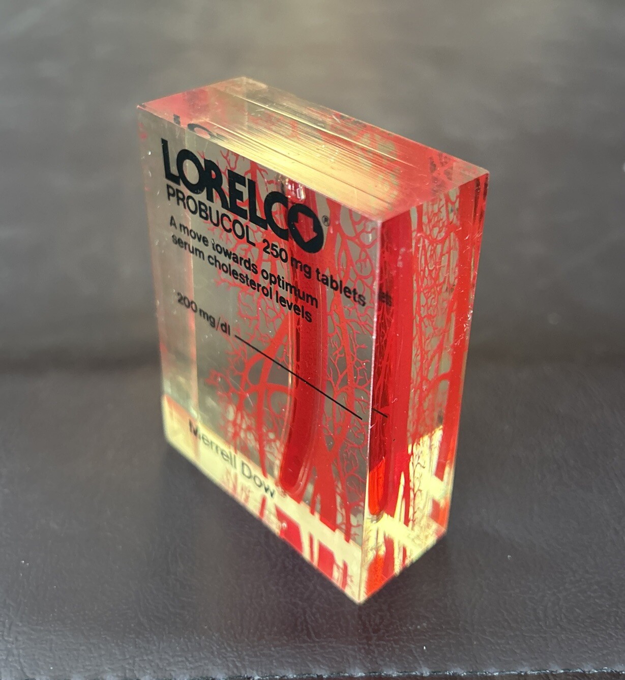 Acrylic Level Drug Advertising Premium Probucol Lorelco Cholesterol Medicine