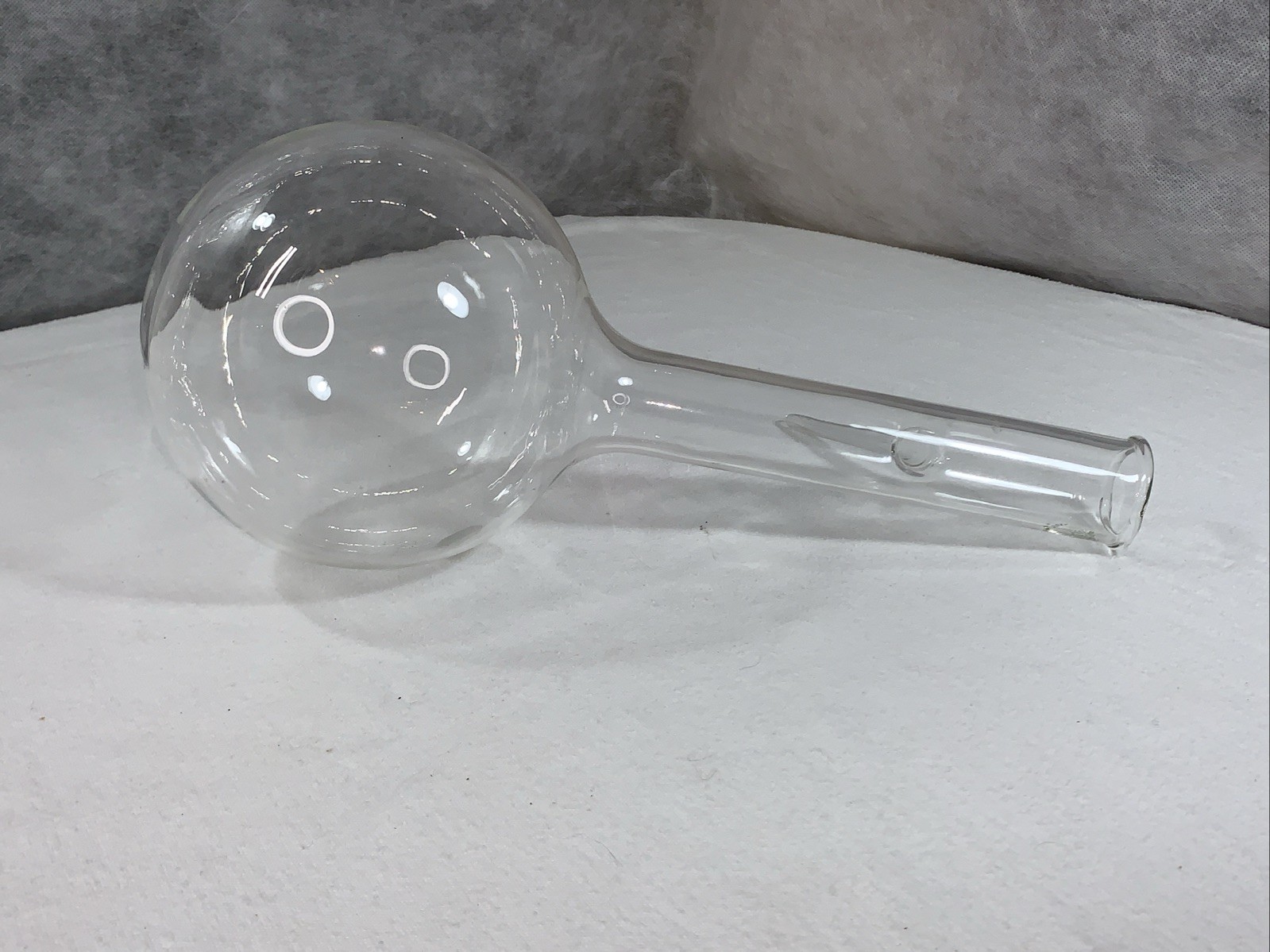 PYREX 2000mL Vtg Laboratory Flask Side Vent Glass Long Neck Round Bottom 14″ USA