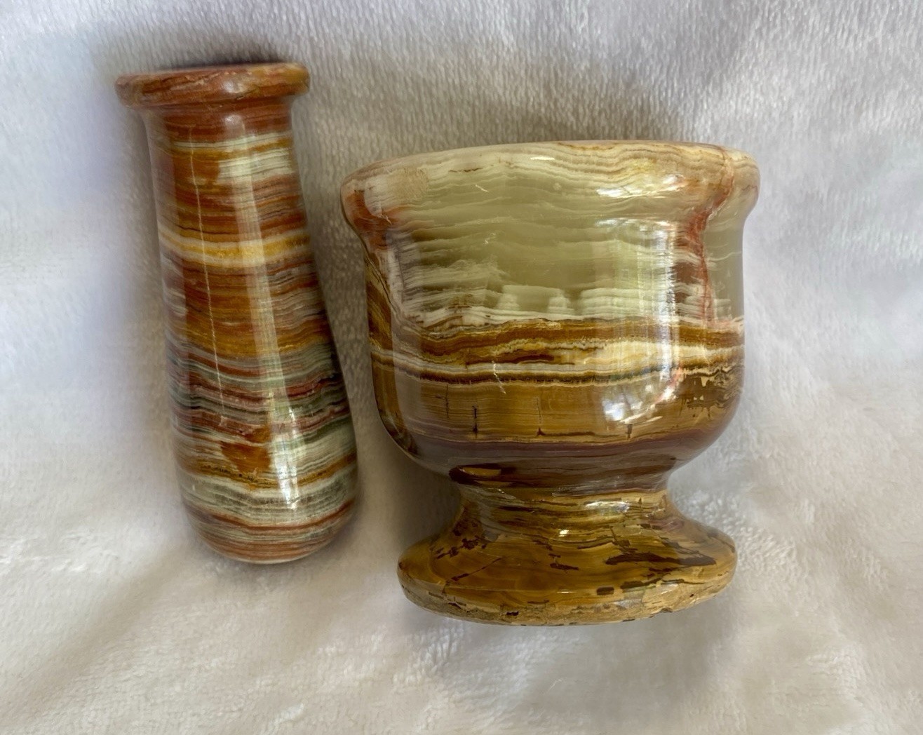 Vintage Fred Harvey Trading Co Onyx Mortar & Pestle Set – Original Tag
