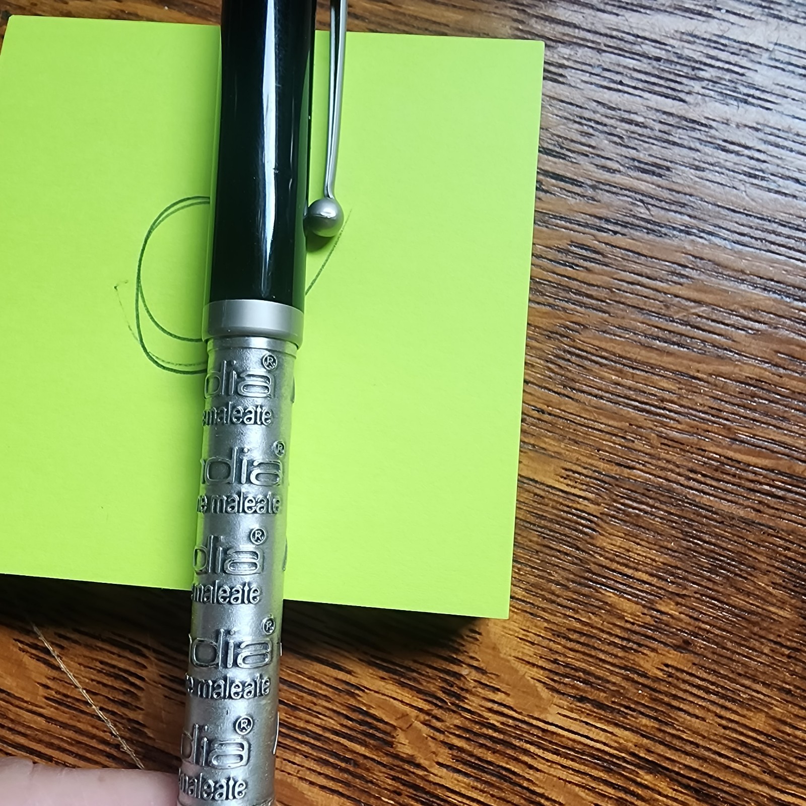 AVANDIA METAL DRUG PHARMACEUTICAL PEN PEWTER BLACK RAISED LETTERS