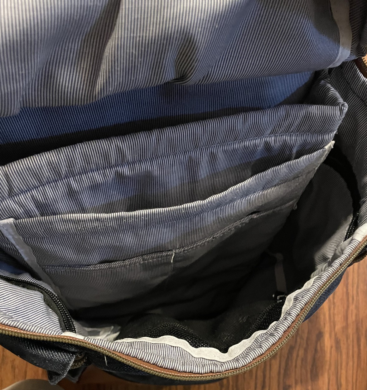 Vintage Akermes Pharmaceutical Drug Rep Promotional Backpack Denim Logo Blue