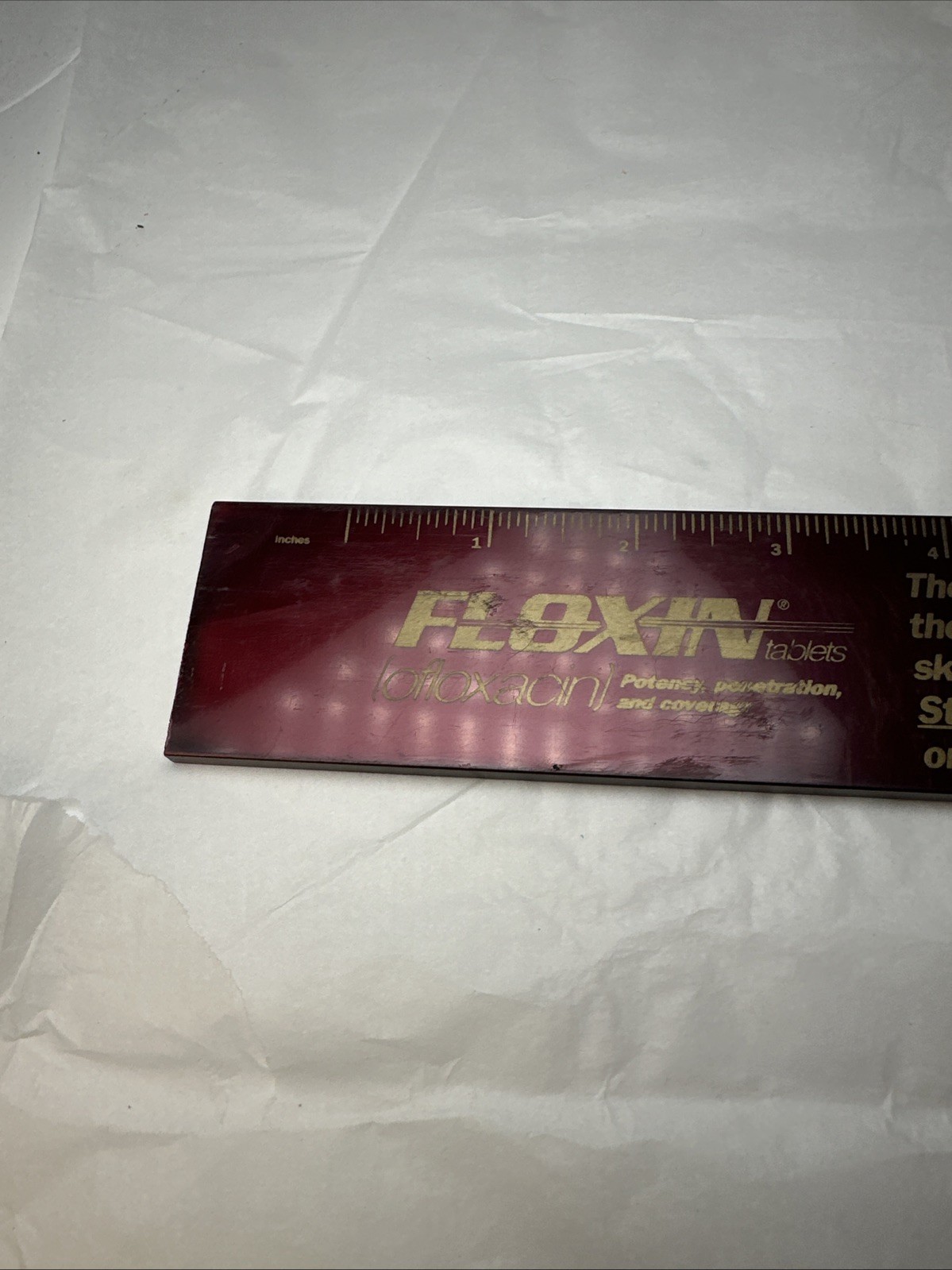 Vintage 1992 FLOXIN LOFLOXACIN Pharmaceutical Drug Rep RULER