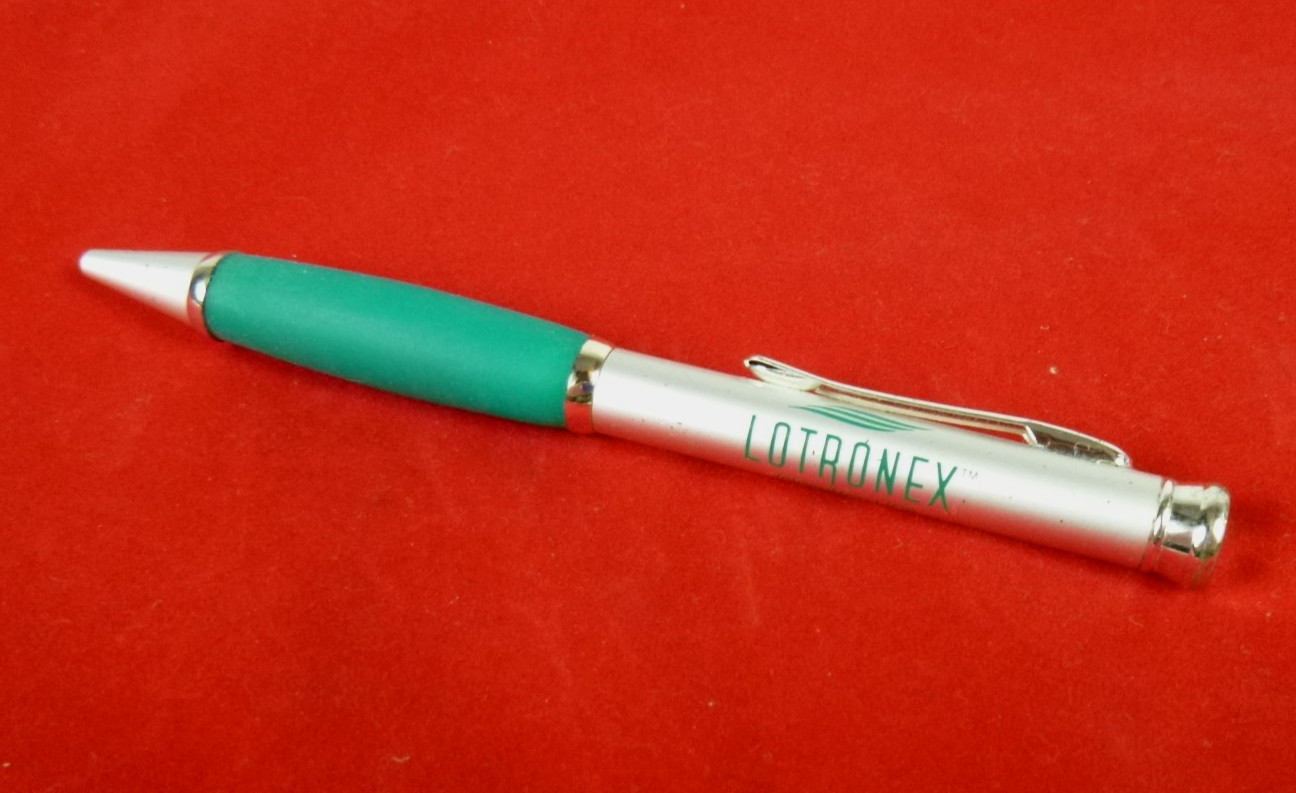 Lotronex Ink Pen Drug Pharmaceutical Rep Advertising Silver Heavy Metal Twist