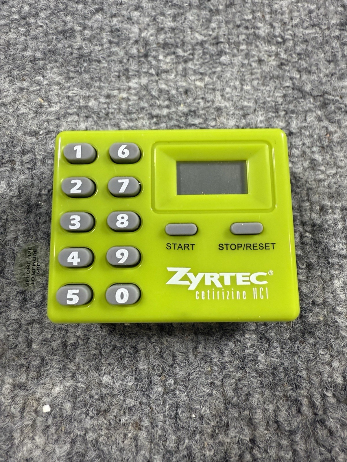 Zyrtec Kitchen Timer New Drug Rep Pharmaceutical Collectable NIB