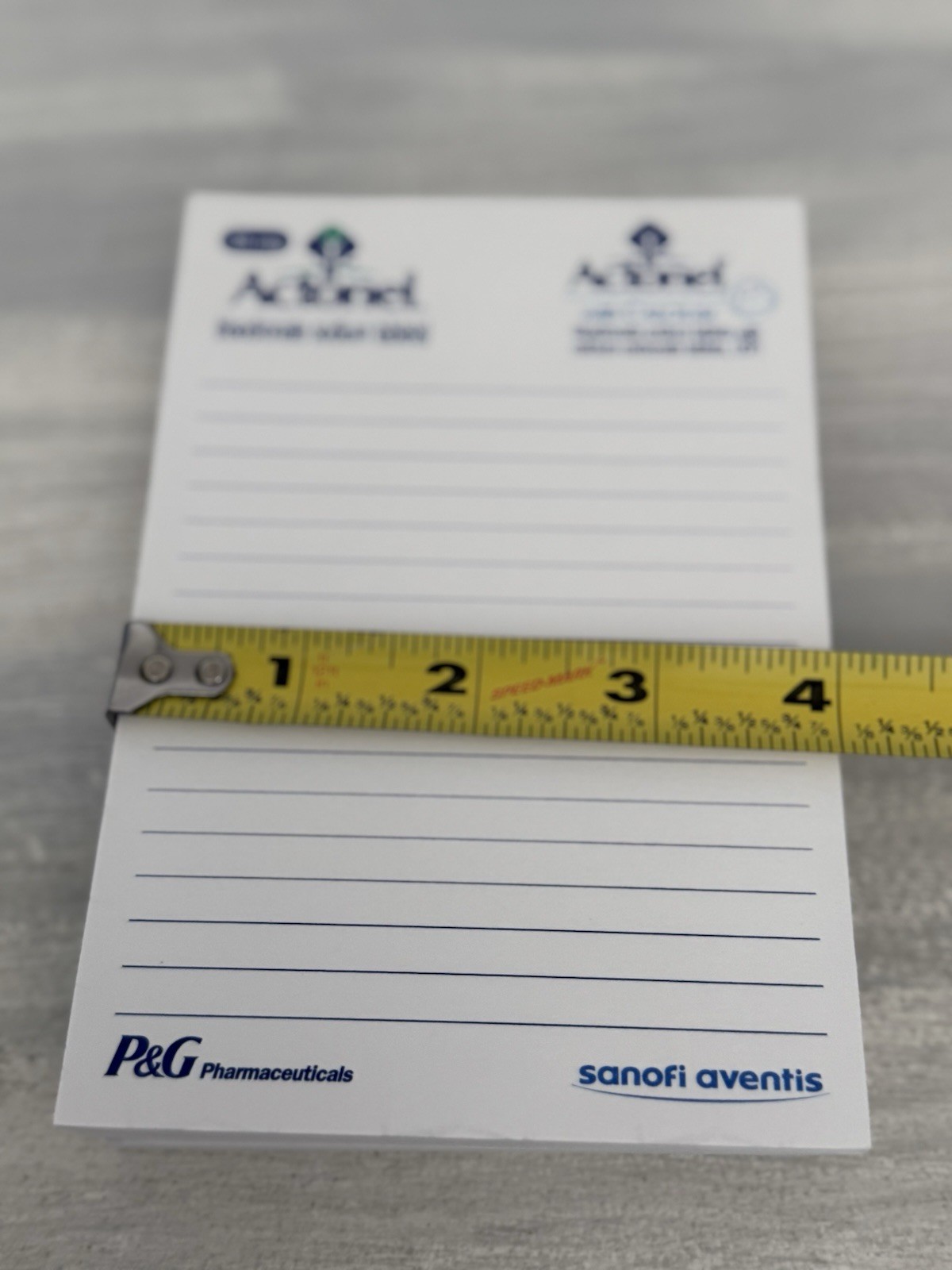Actonel Sodium Tablets Pharmaceutical Drug Rep Notepad Sticky Notes Drug Rep