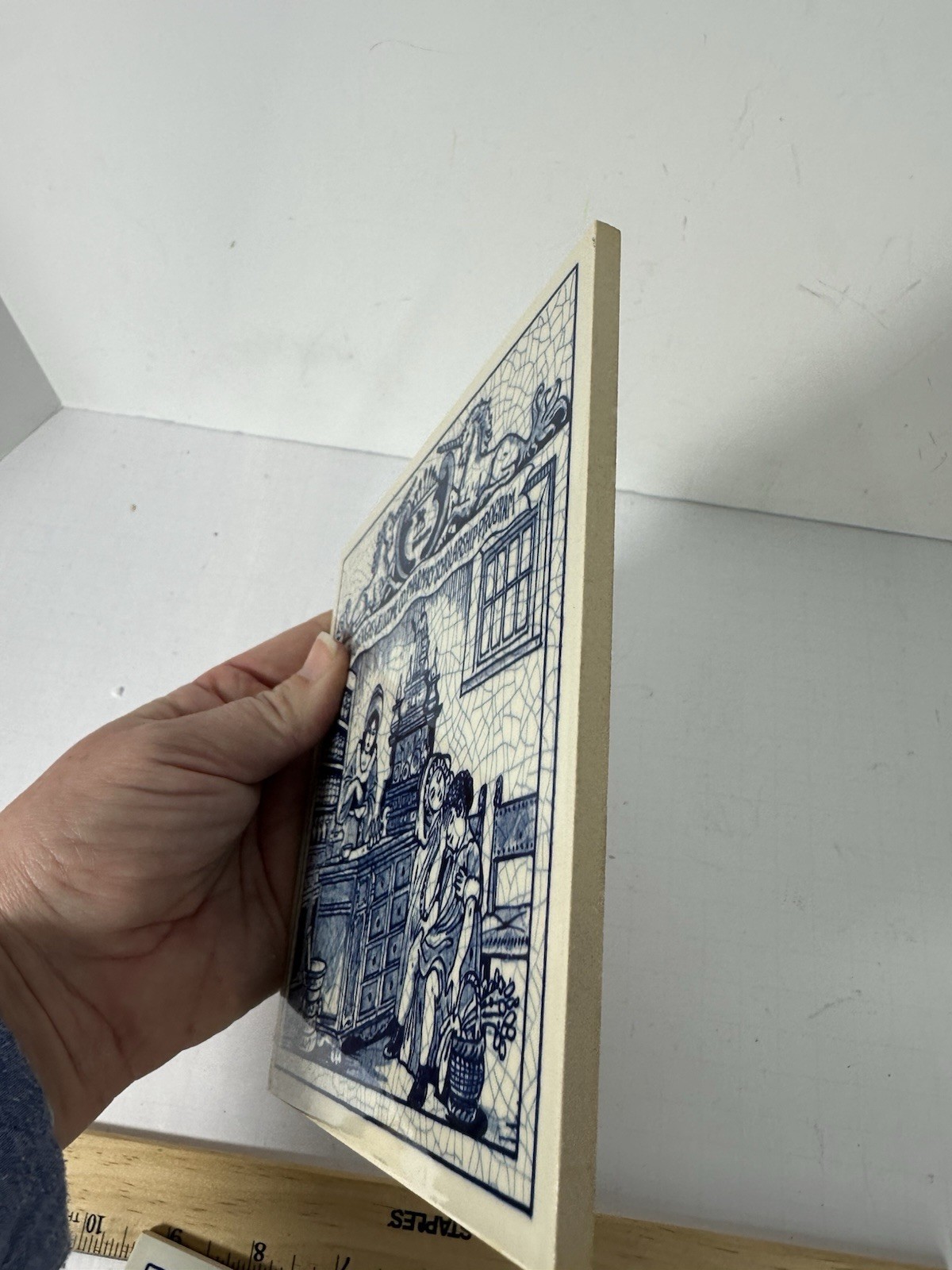 Vintage Blue Delft Tile Uroscopy Pharmacy Scholarship Program Apothecary 5 READ