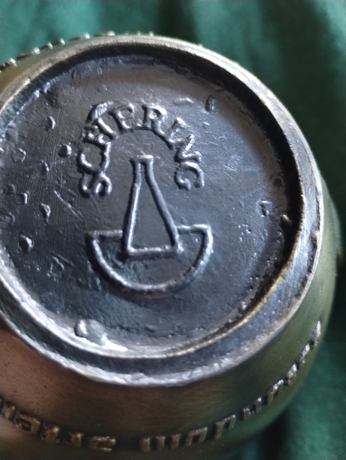 Vintage Brass Rx Graduate 1971 Mortar Pestle MEDICAL HISTORY coricidin INDUSTRY