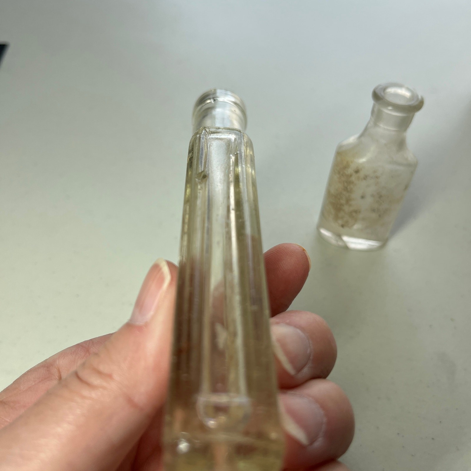 Antique Apothecary Medicine Bottles Lot of 2 Clear