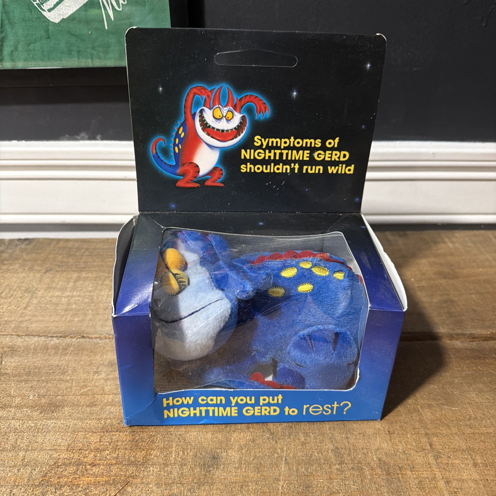 PROTONIX GERDY Plush Dragon PHARMACEUTICAL DRUG REP PROMO PLUSH 6″ NOS Rare