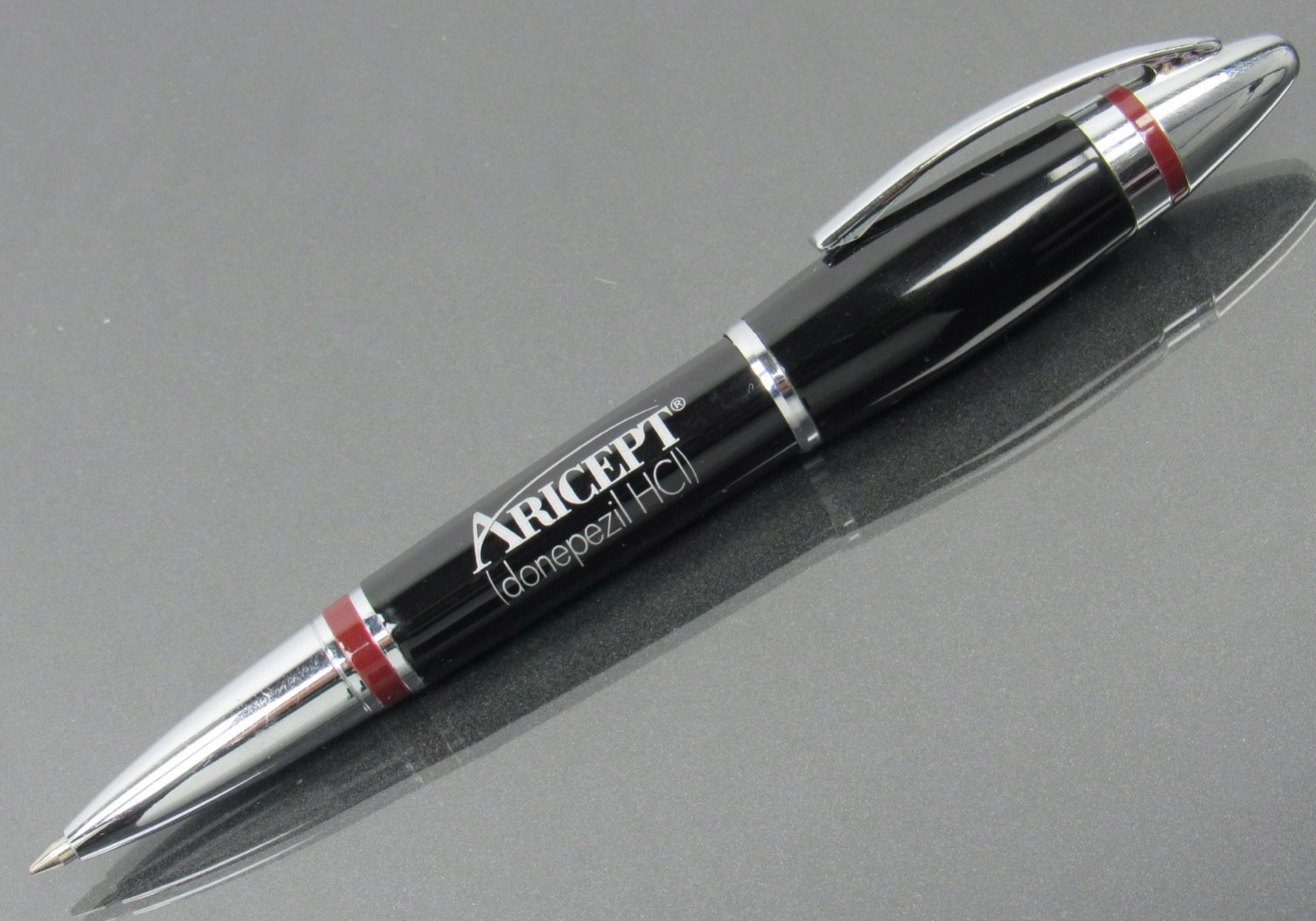 Black & Silver Aricept Metal PEN Drug Rep Pharmaceutical Promo Advertising