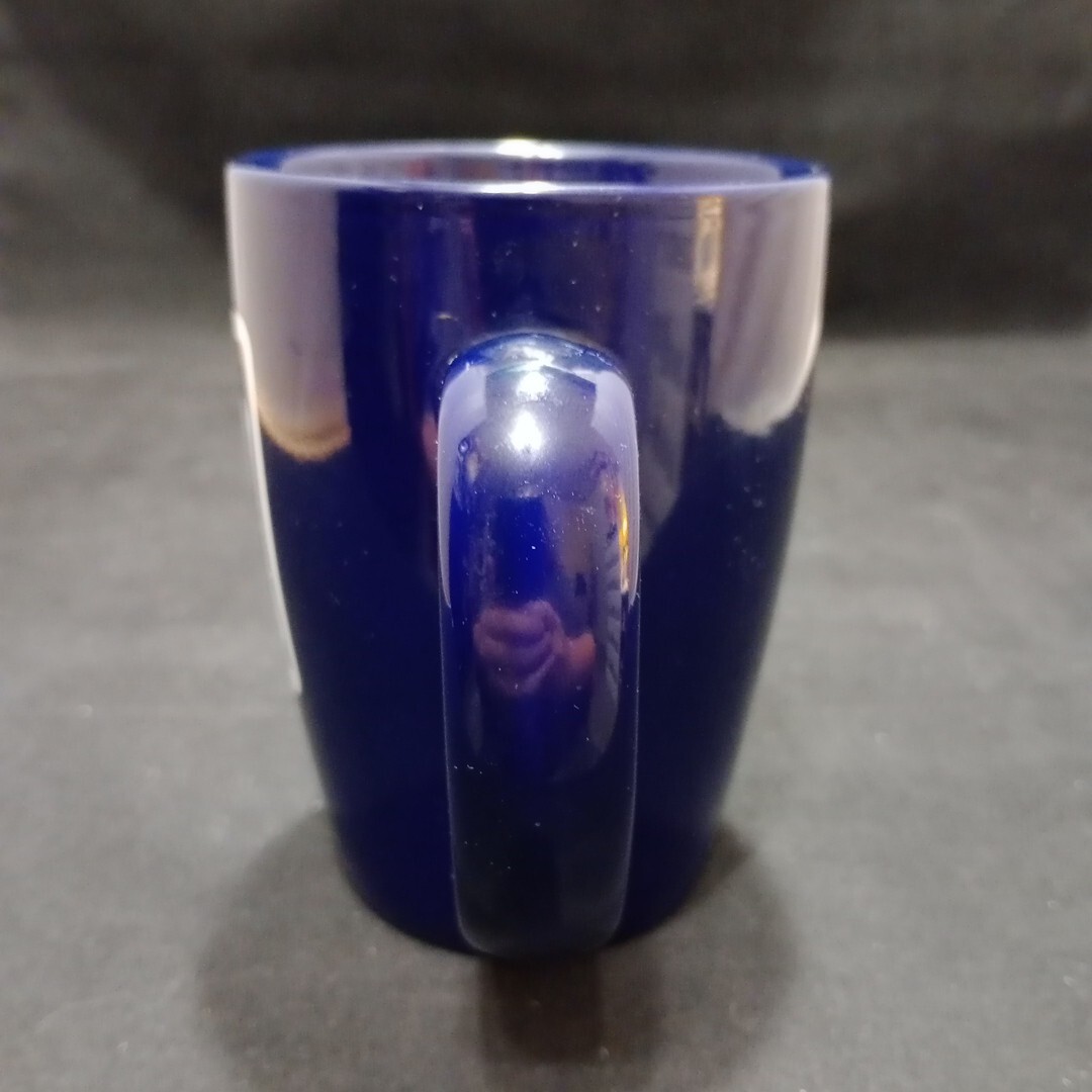 Mutual Drug Member Advertising Large Dark Blue Ceramic Mug