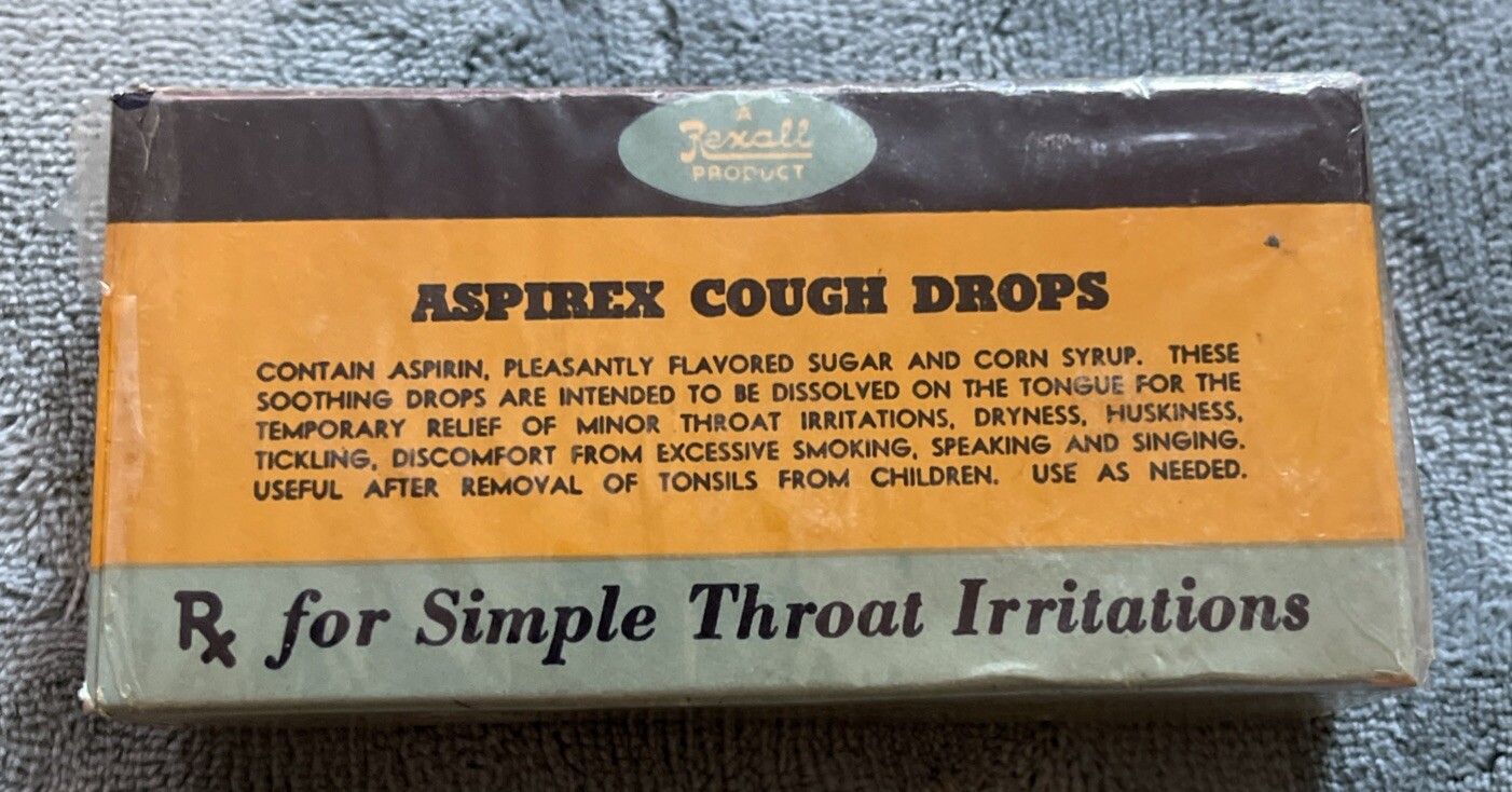 Vintage Aspirex Medicated Cough Drops United Drug Co. – New Old Stock